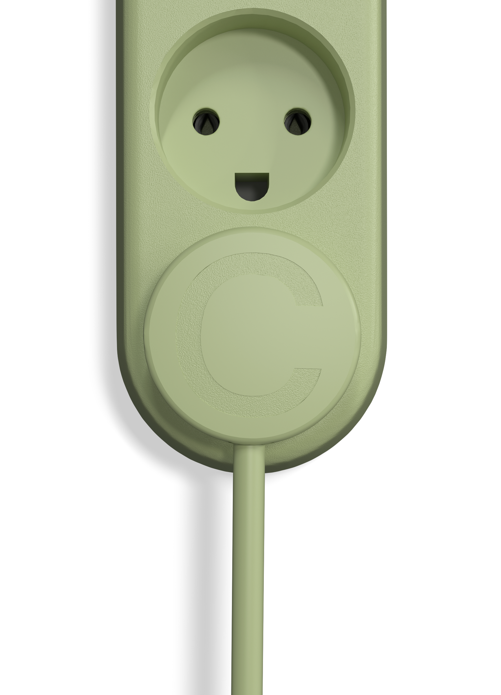 ColorCable Leaf Grøn, Model 3 stikdåse, 2,5 meter