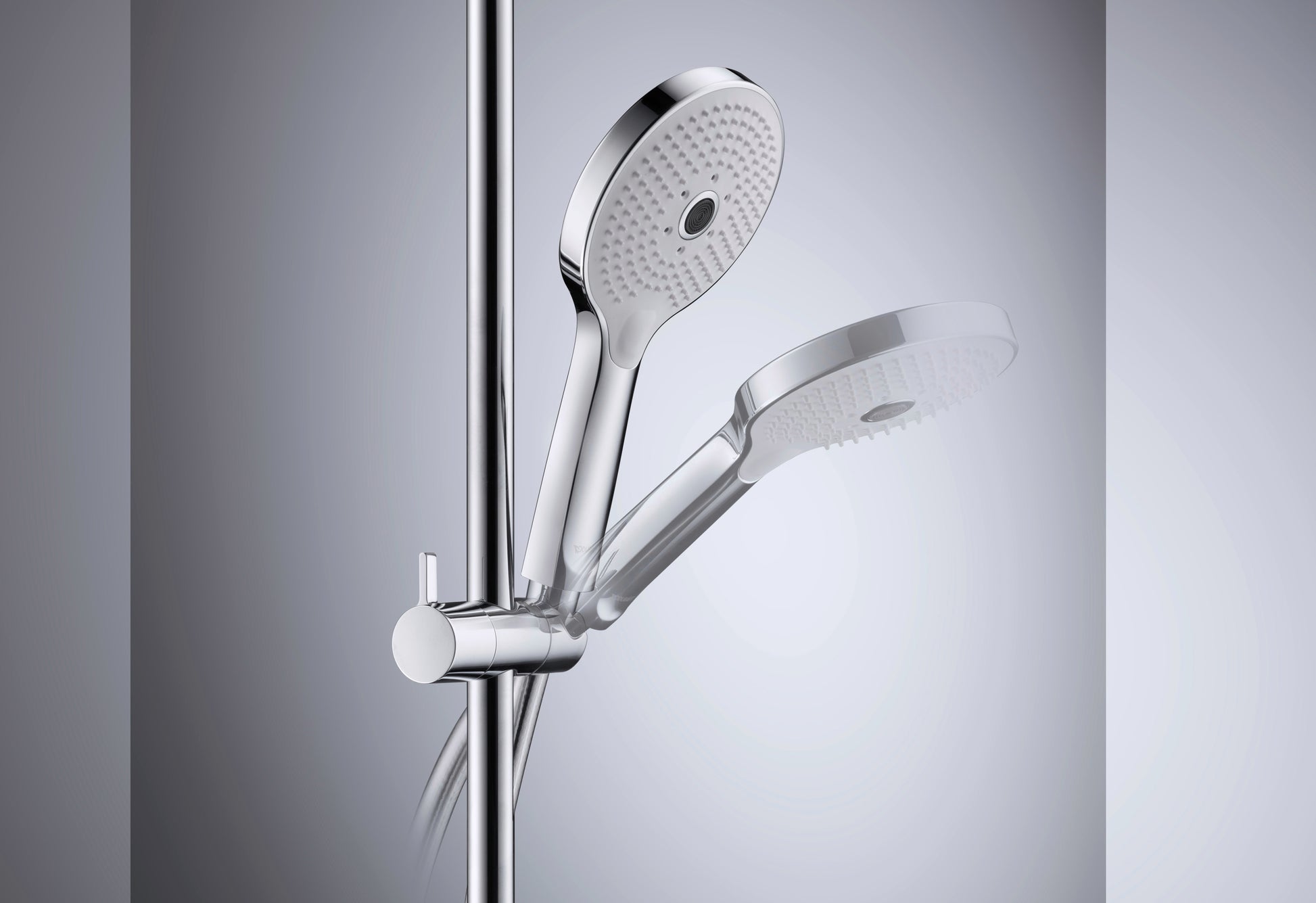 Duravit brusesæt 700, 3jet Clik med silikonedyser, krom
