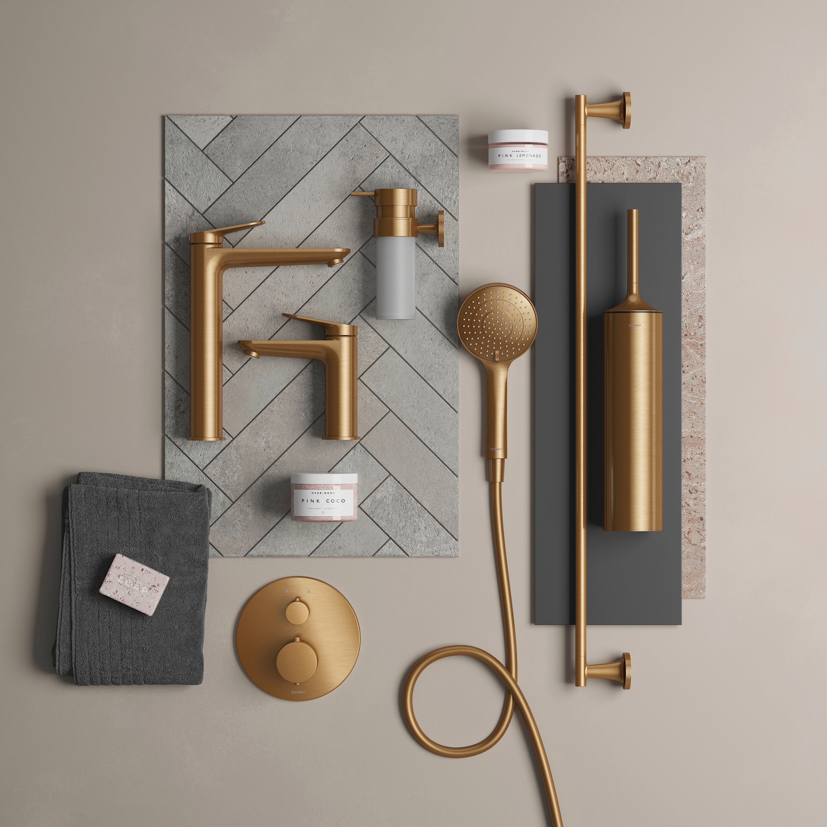 Duravit Wave håndvaskarmatur S, uden løft op ventil, bronze