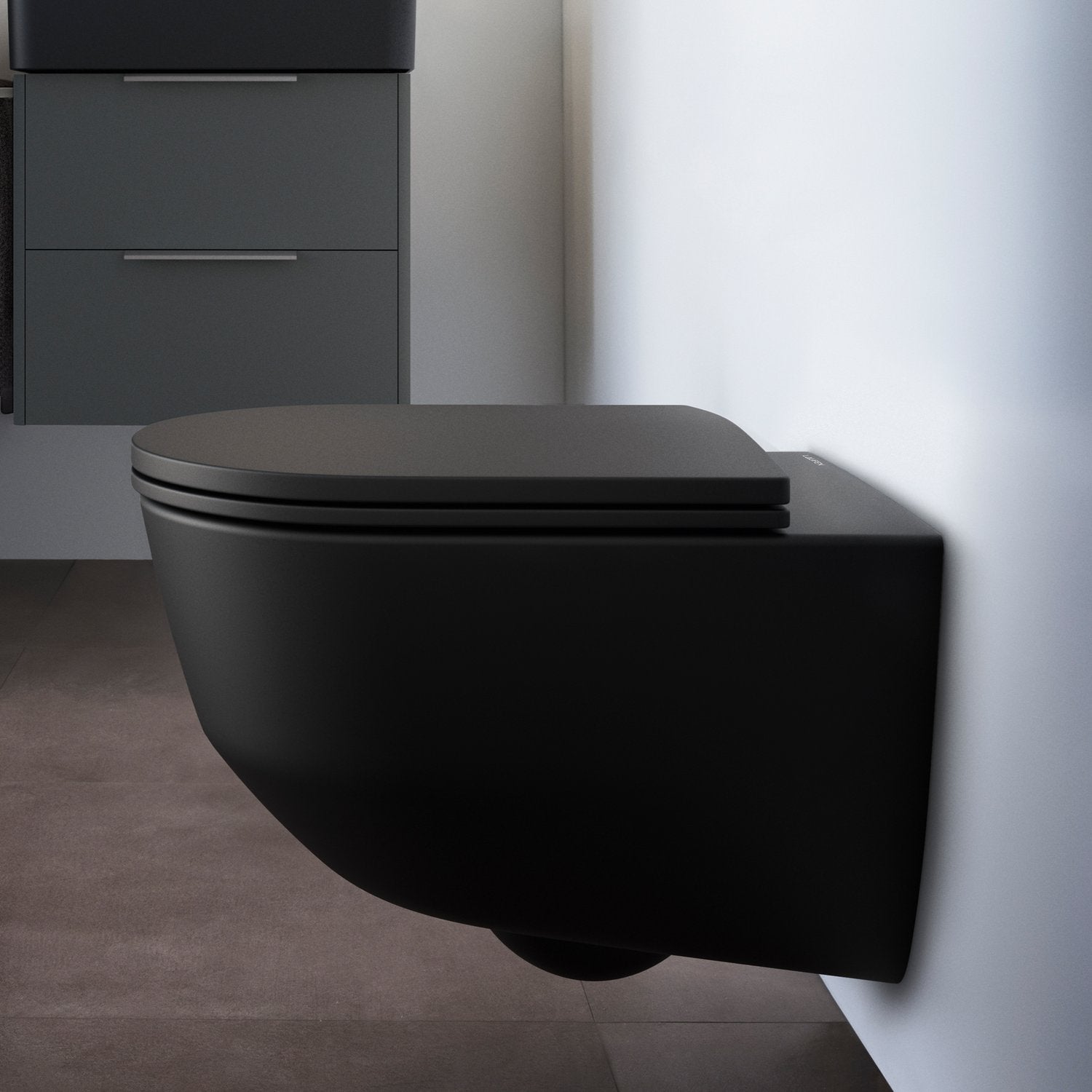 Laufen Pro væghængt toilet, uden skyllekant, mat sort
