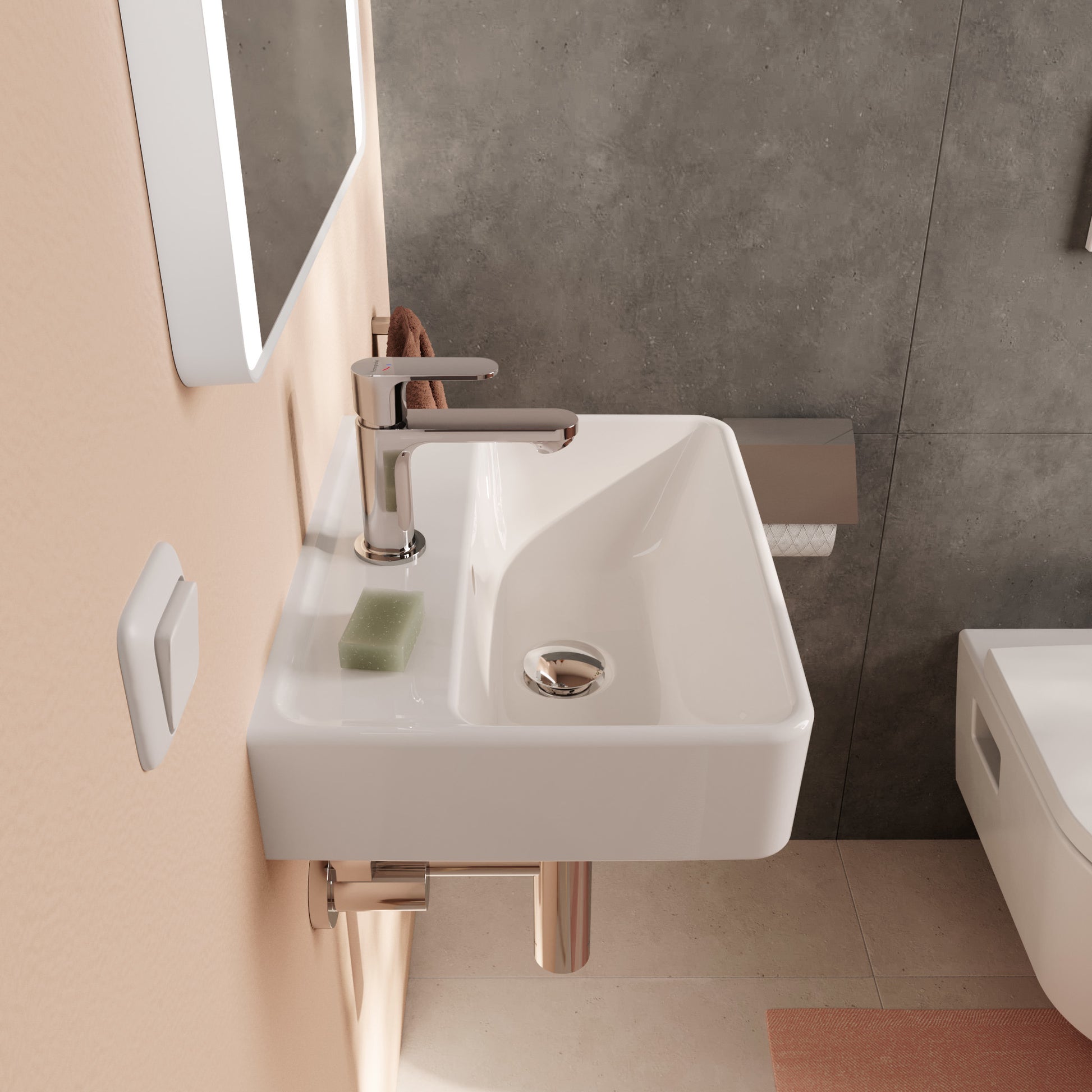 HANSGROHE Xanuia Q håndvask 450x340mm hh midt t/væg porcelæn hvi