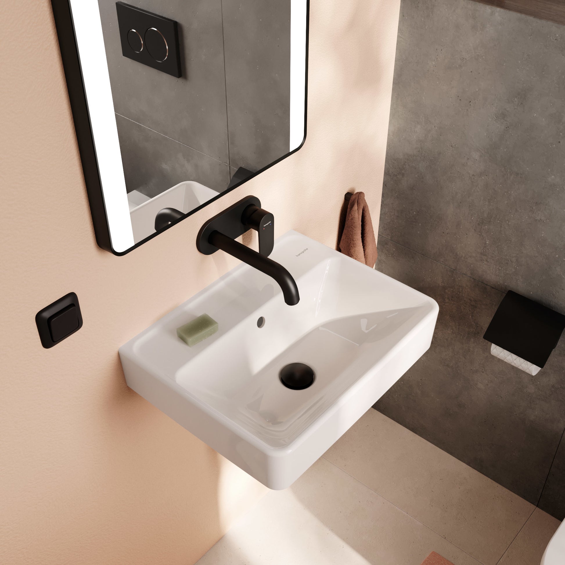 HANSGROHE Xanuia Q håndvask 500x390mm u/hh t/væg porcelæn SmartC