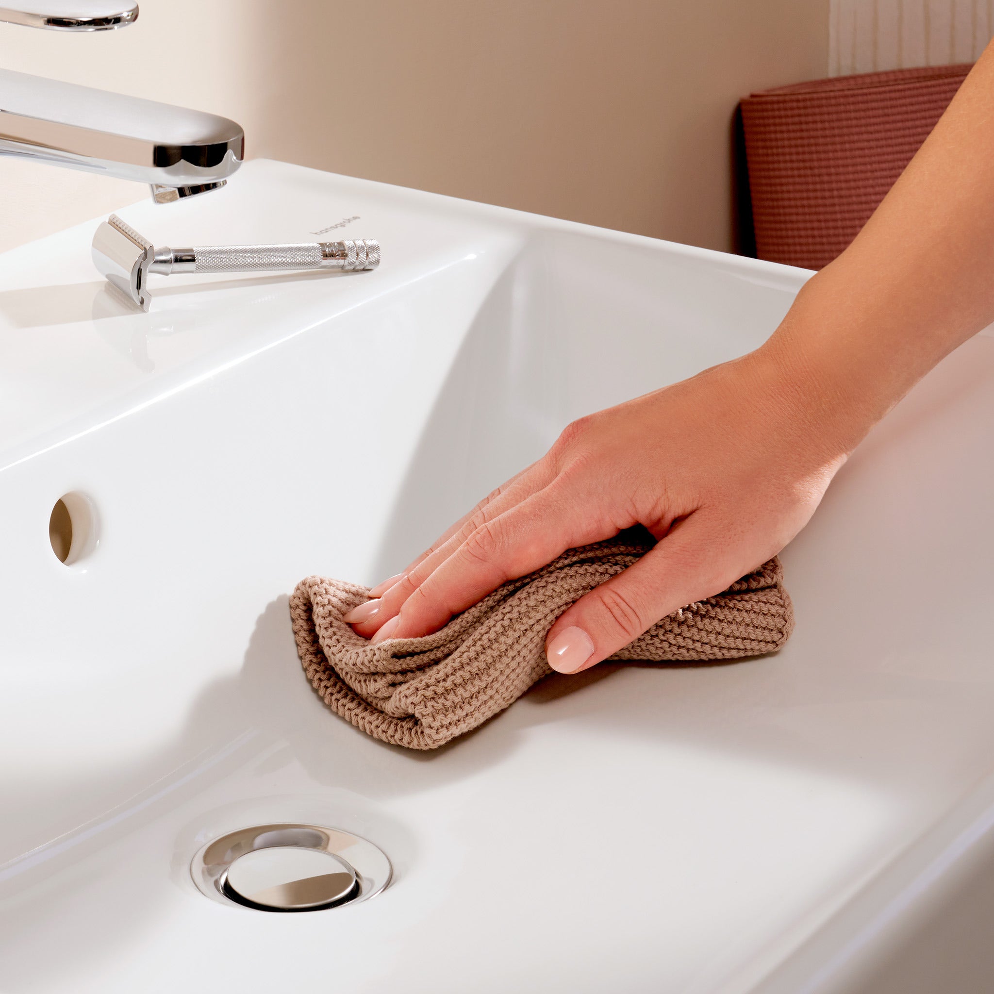 HANSGROHE Xanuia Q håndvask 550x370mm hh midt t/væg porcelæn hvi