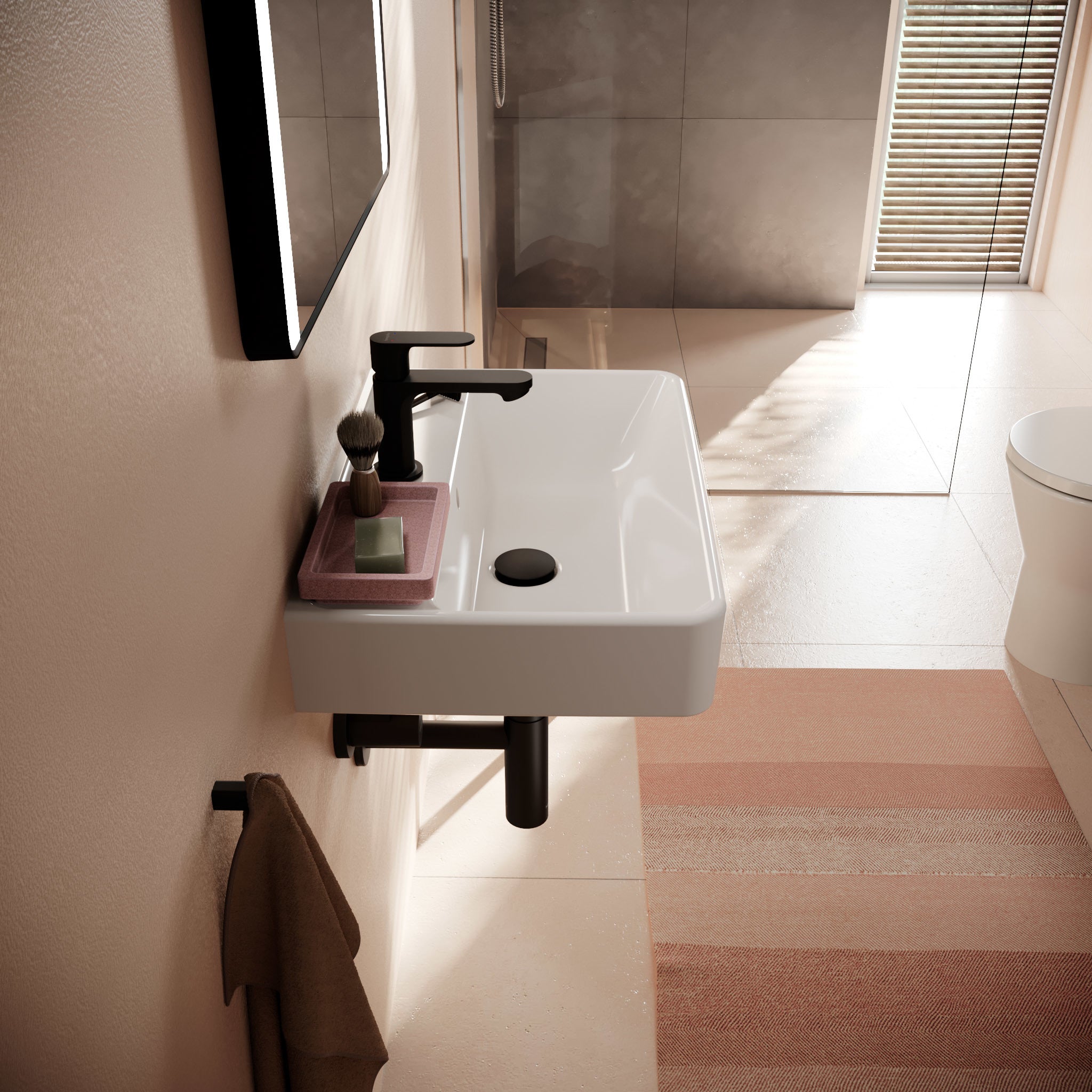 HANSGROHE Xanuia Q håndvask 550x370mm hh midt t/væg porcelæn hvi
