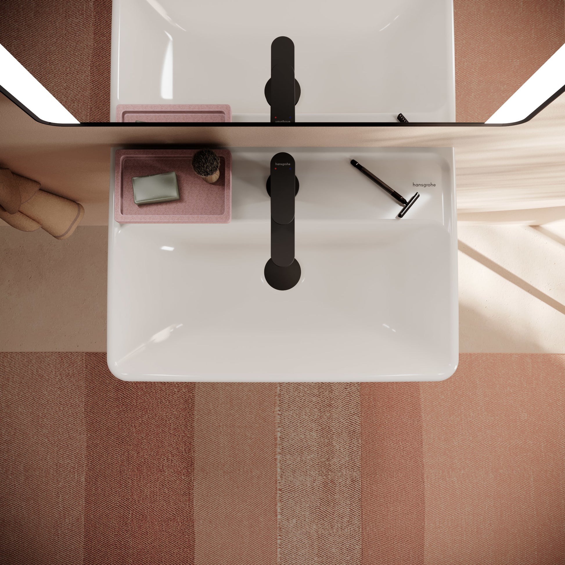 HANSGROHE Xanuia Q håndvask 550x370mm hh midt t/væg porcelæn hvi
