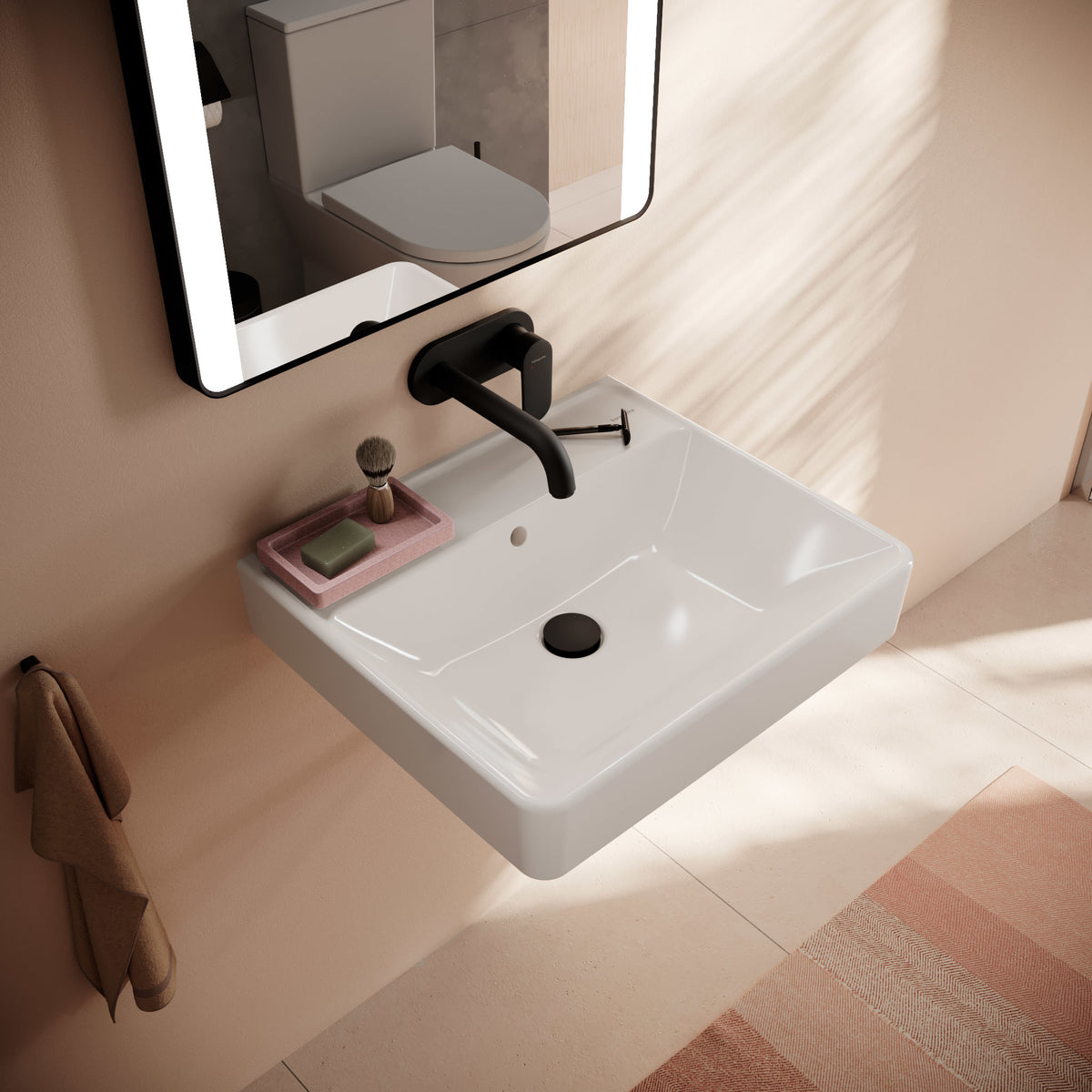 HANSGROHE Xanuia Q håndvask 550x480mm u/hh t/væg porcelæn SmartC