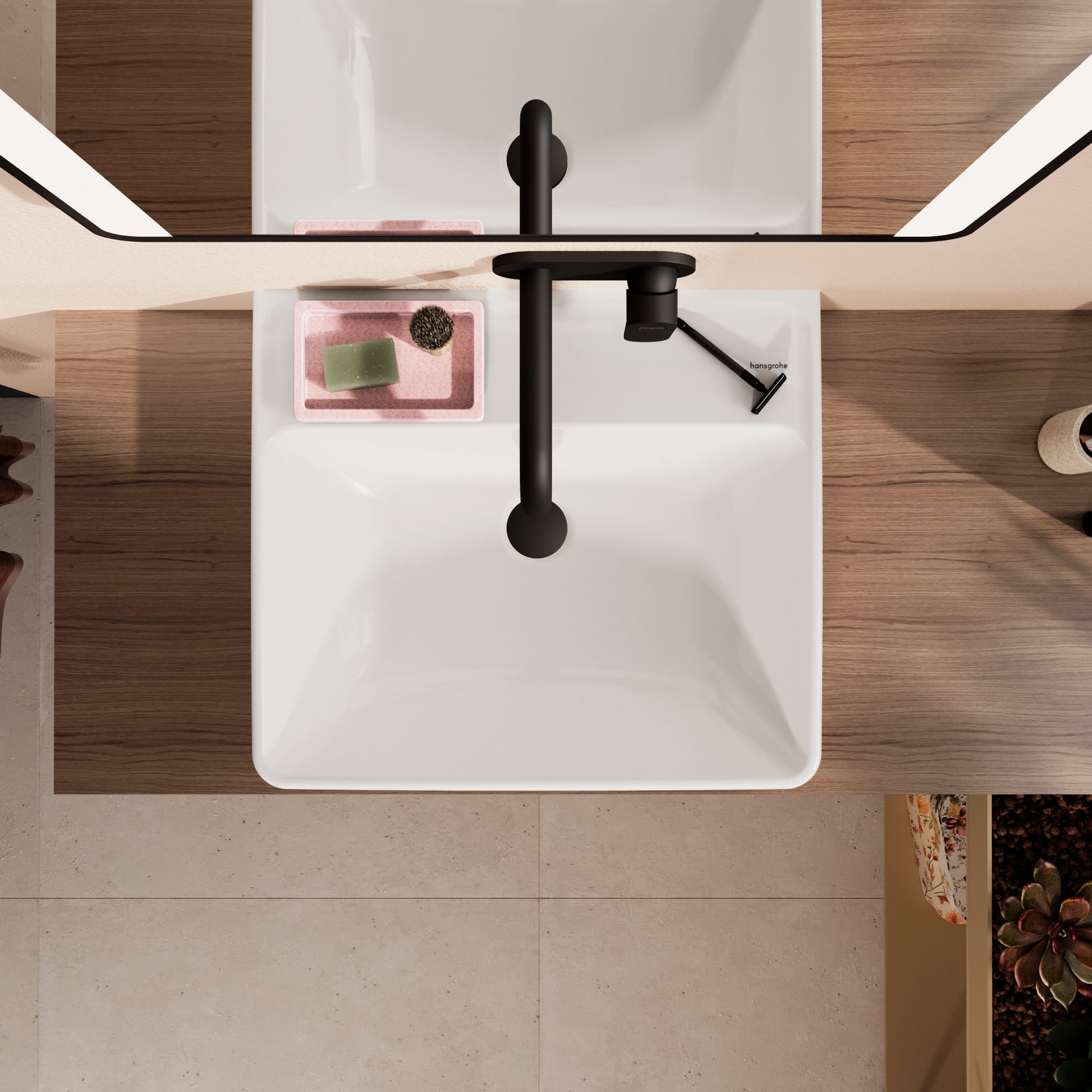 HANSGROHE Xanuia Q håndvask 550x480mm u/hh/sleben bund t/væg/bor