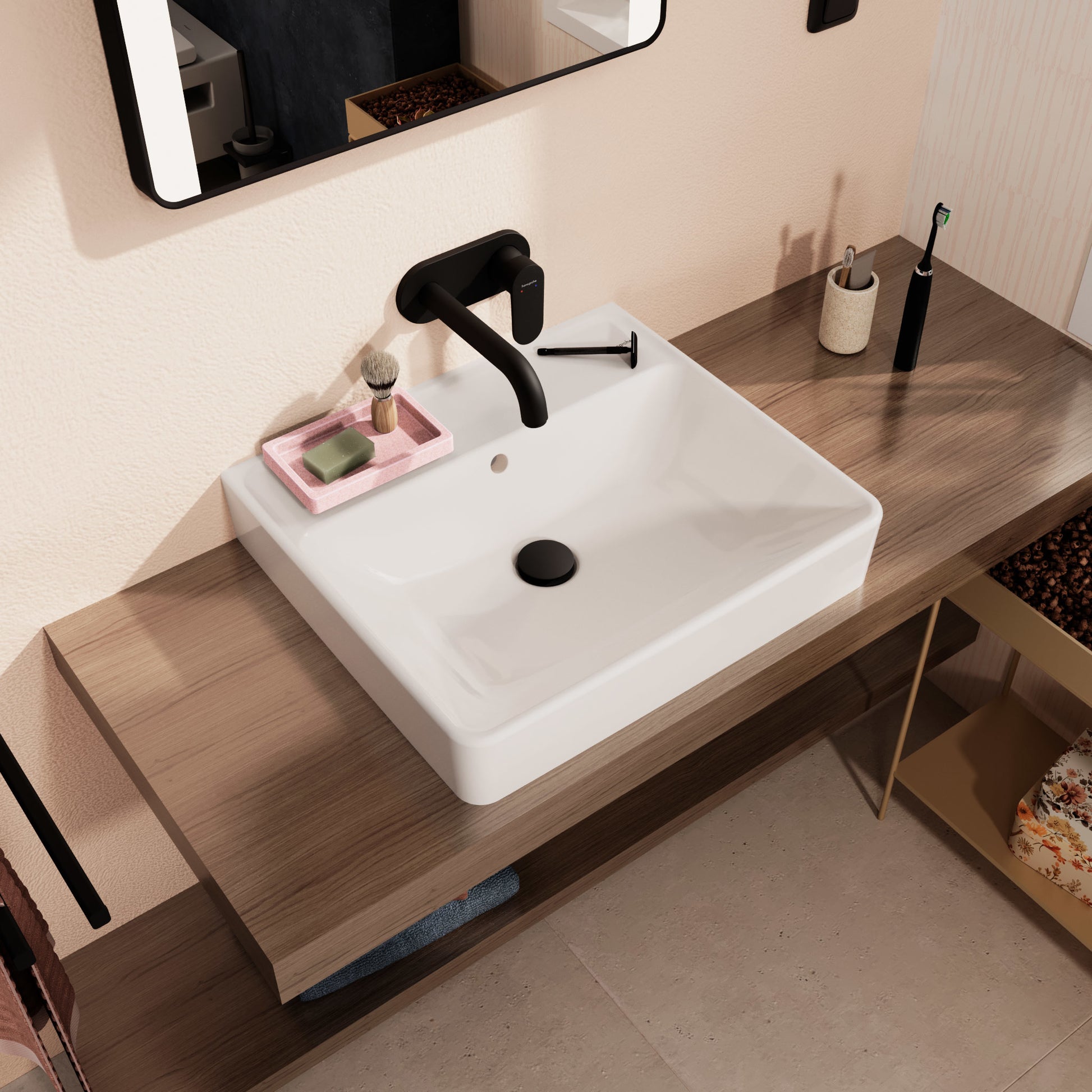 HANSGROHE Xanuia Q håndvask 550x480mm u/hh/sleben bund t/væg/bor
