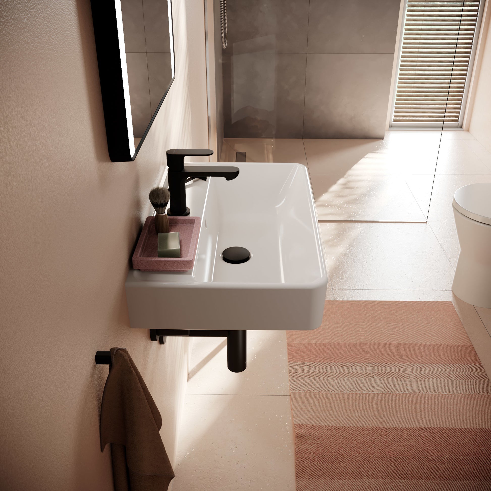 HANSGROHE Xanuia Q håndvask 600x370mm hh midt t/væg porcelæn Sma