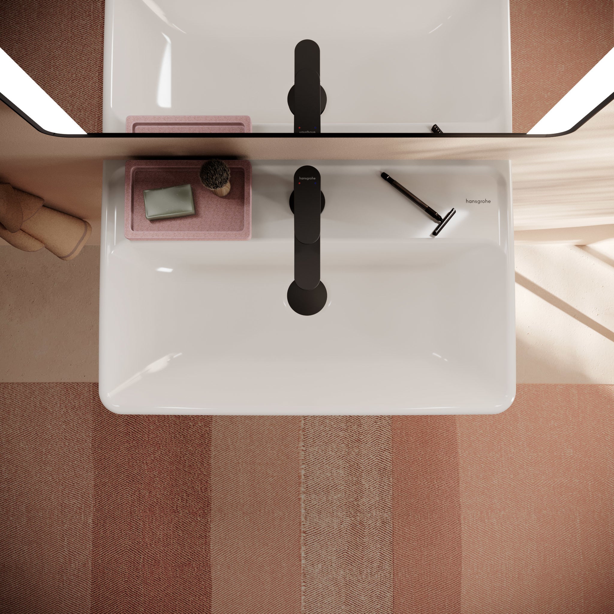 HANSGROHE Xanuia Q håndvask 600x370mm hh midt t/væg porcelæn Sma