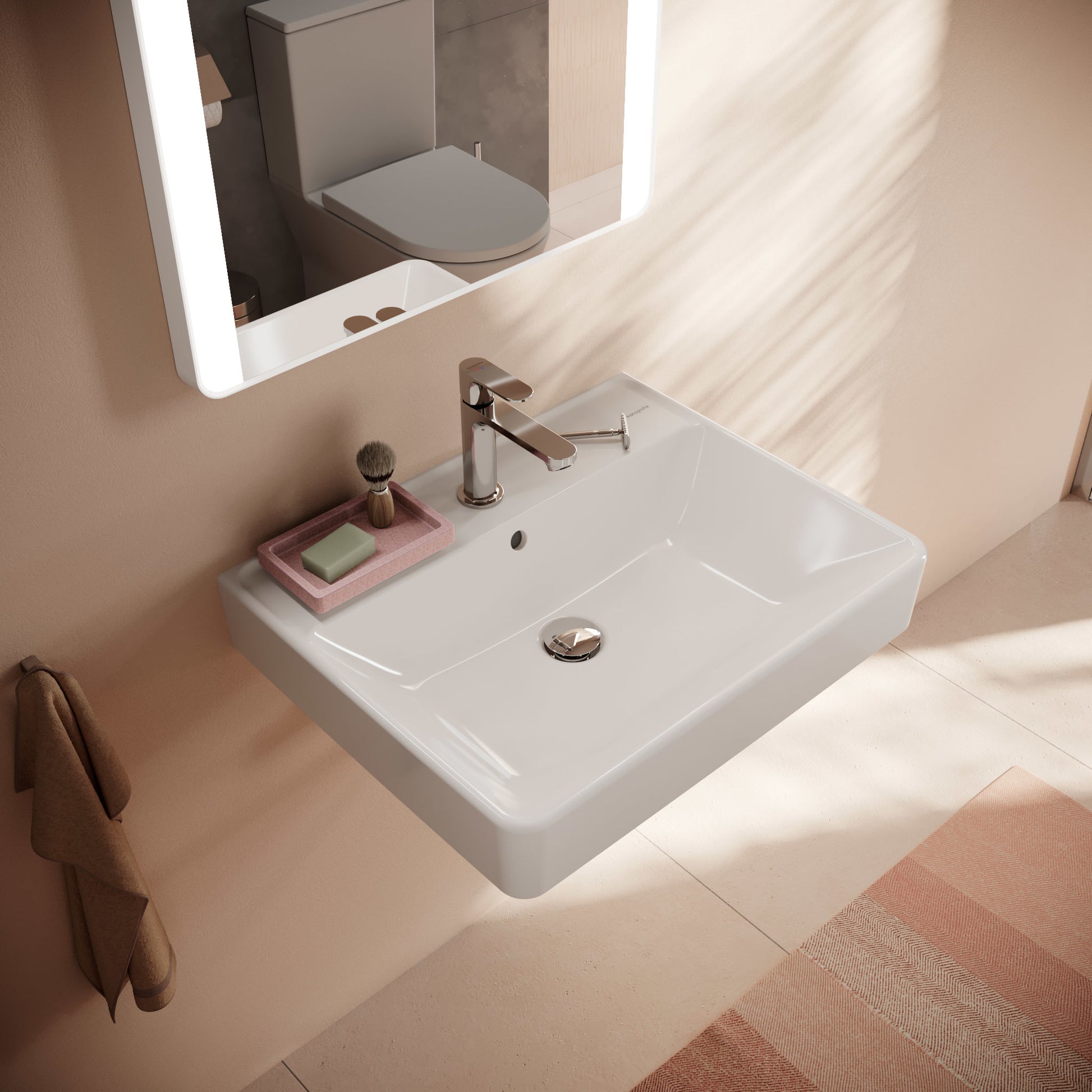 hansgrohe Xanuia Q Håndvask 600x480 mm med hanehul og overløb