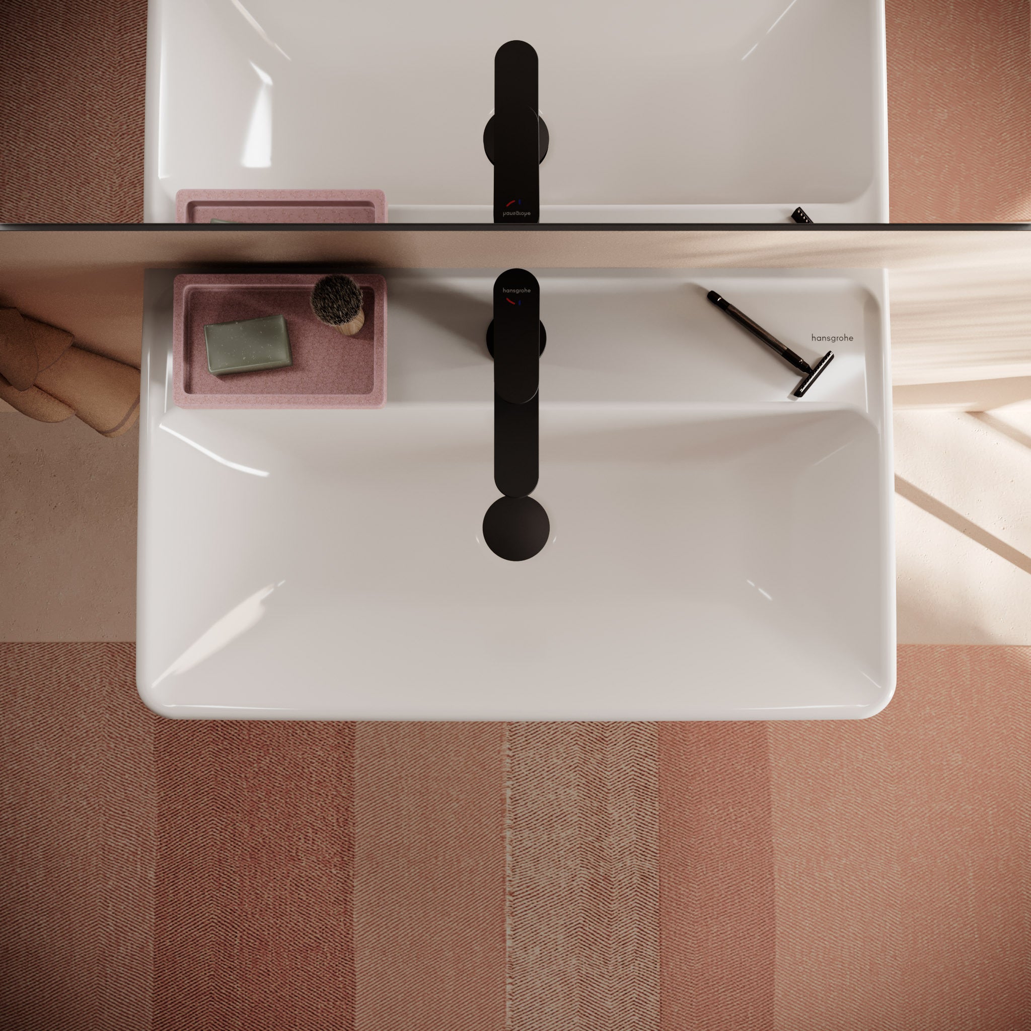 HANSGROHE Xanuia Q håndvask 650x390mm hh midt t/væg porcelæn hvi