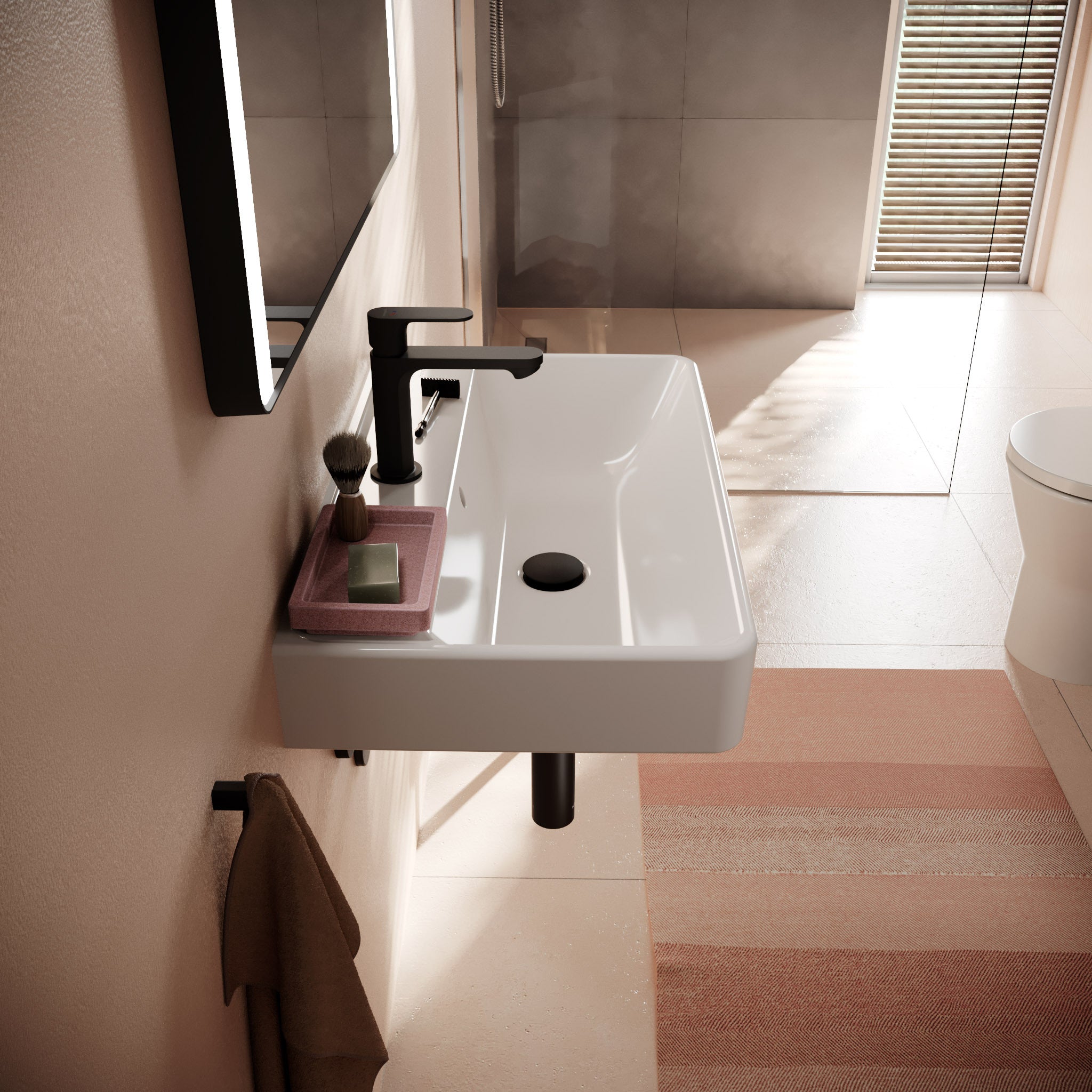 HANSGROHE Xanuia Q håndvask 650x390mm hh midt t/væg porcelæn hvi