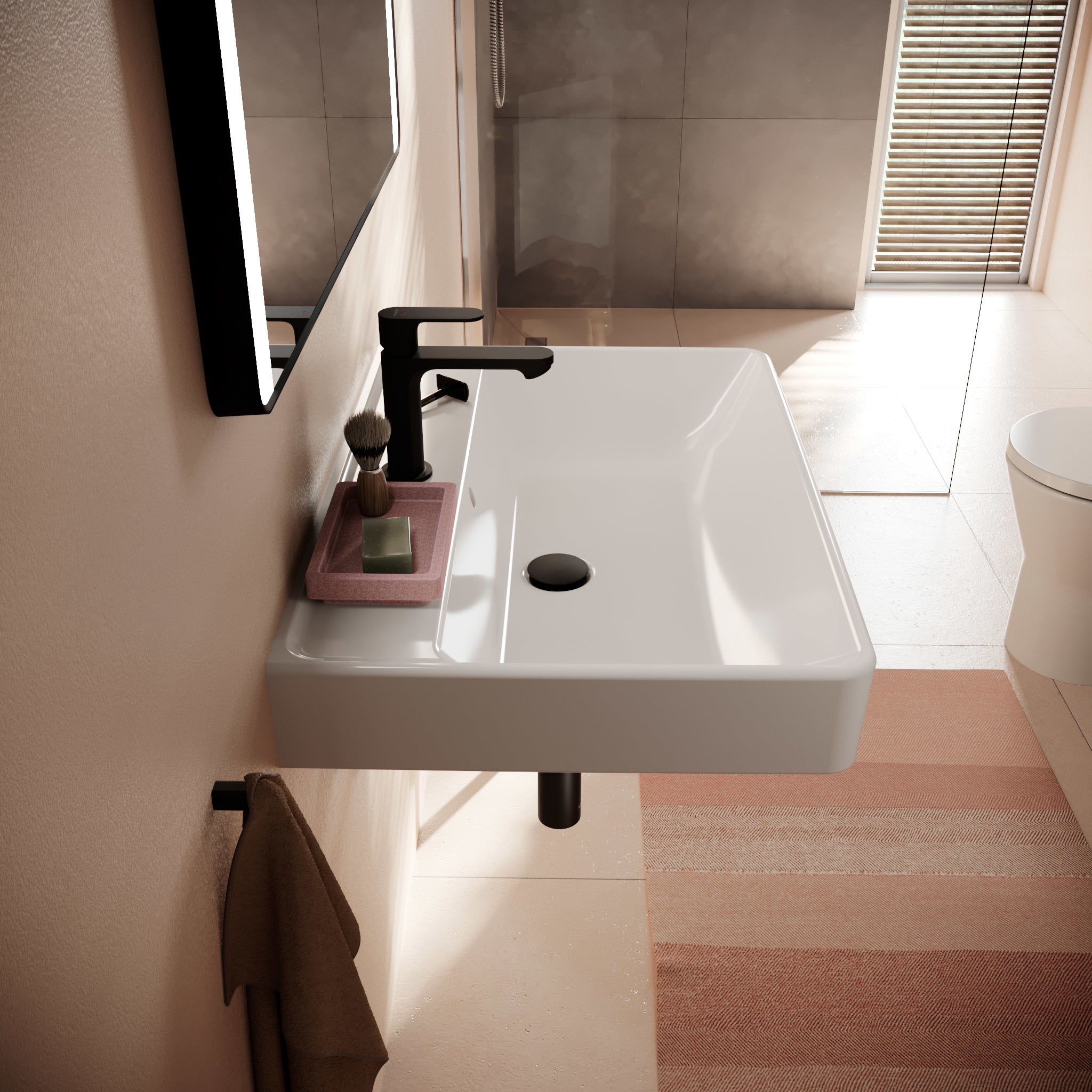 HANSGROHE Xanuia Q håndvask 700x480mm hh midt t/væg porcelæn Sma
