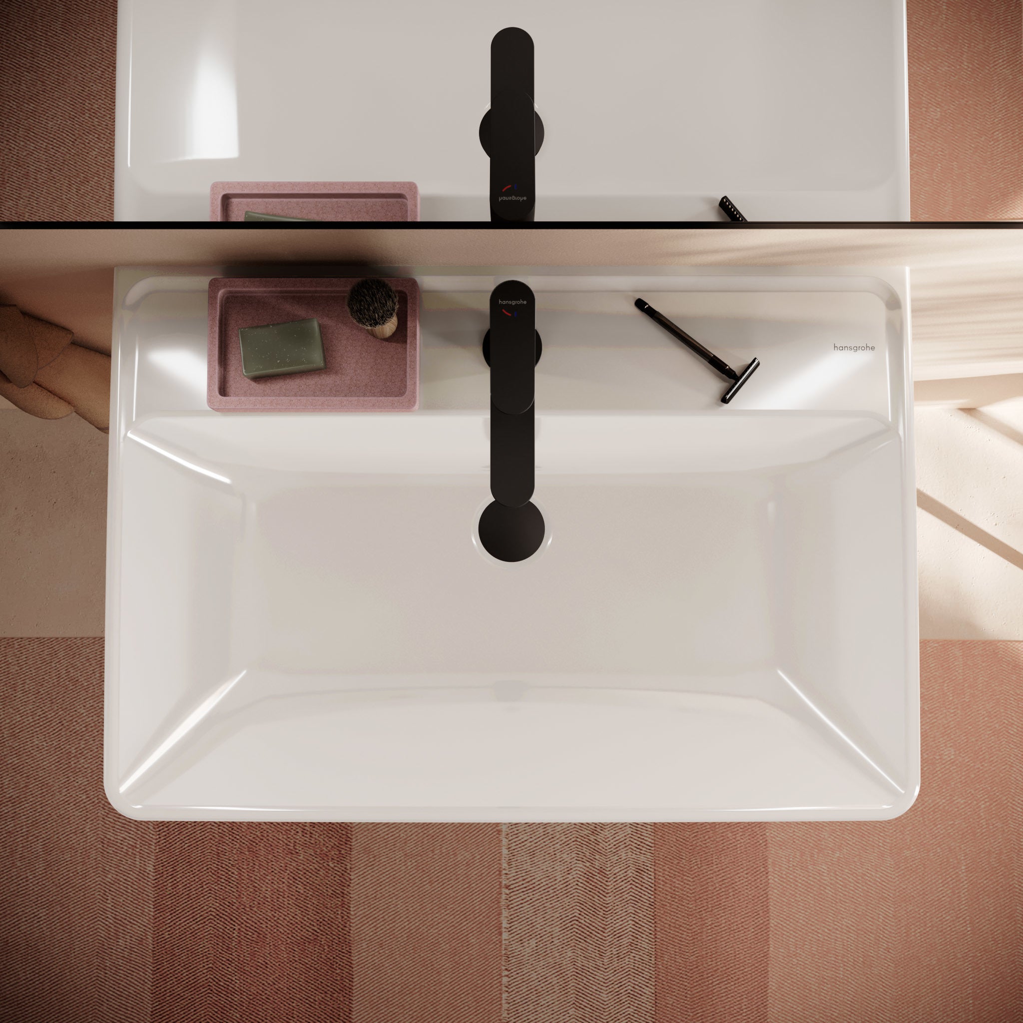HANSGROHE Xanuia Q håndvask 700x480mm hh midt t/væg porcelæn Sma