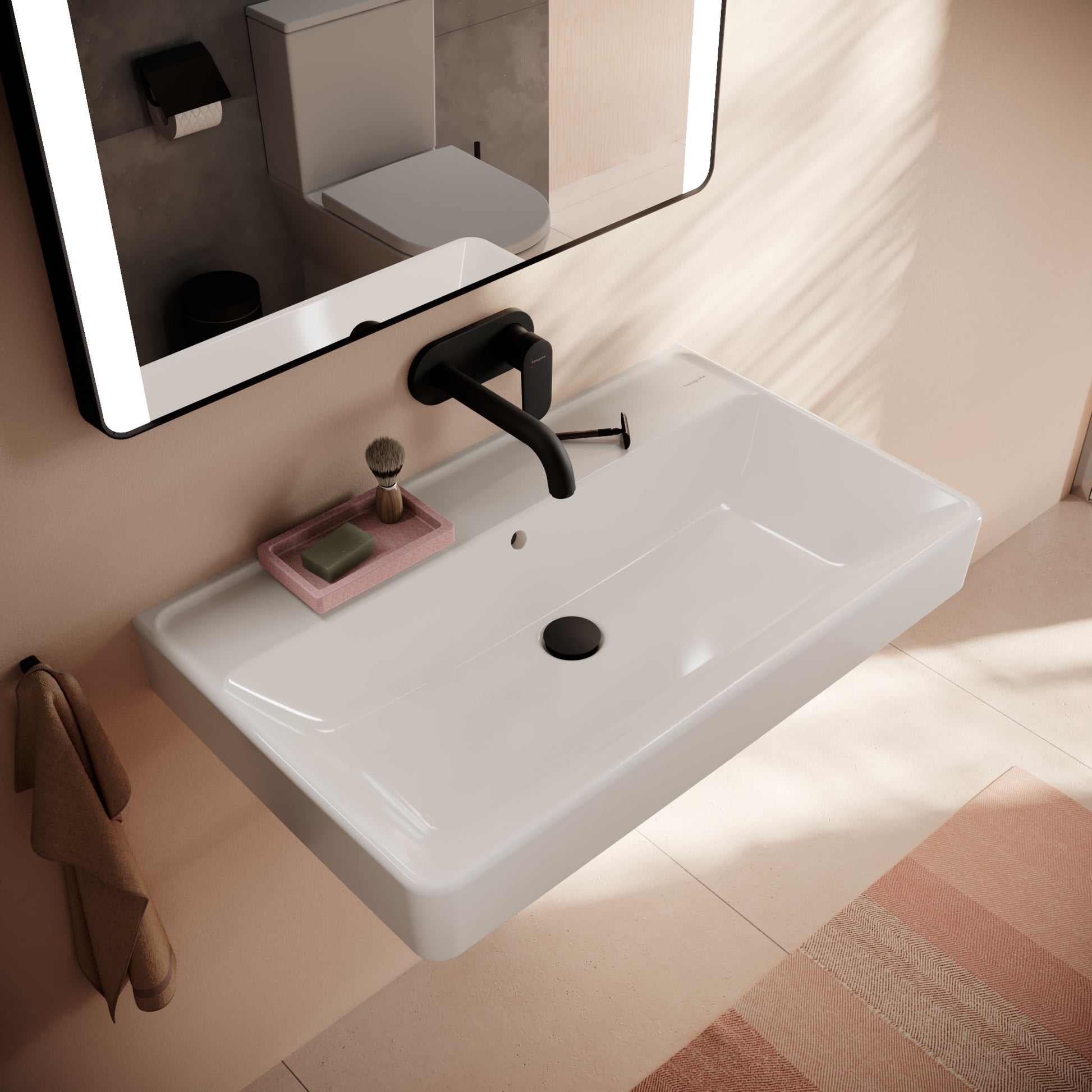 HANSGROHE Xanuia Q håndvask 800x480mm u/hh t/væg porcelæn hvid