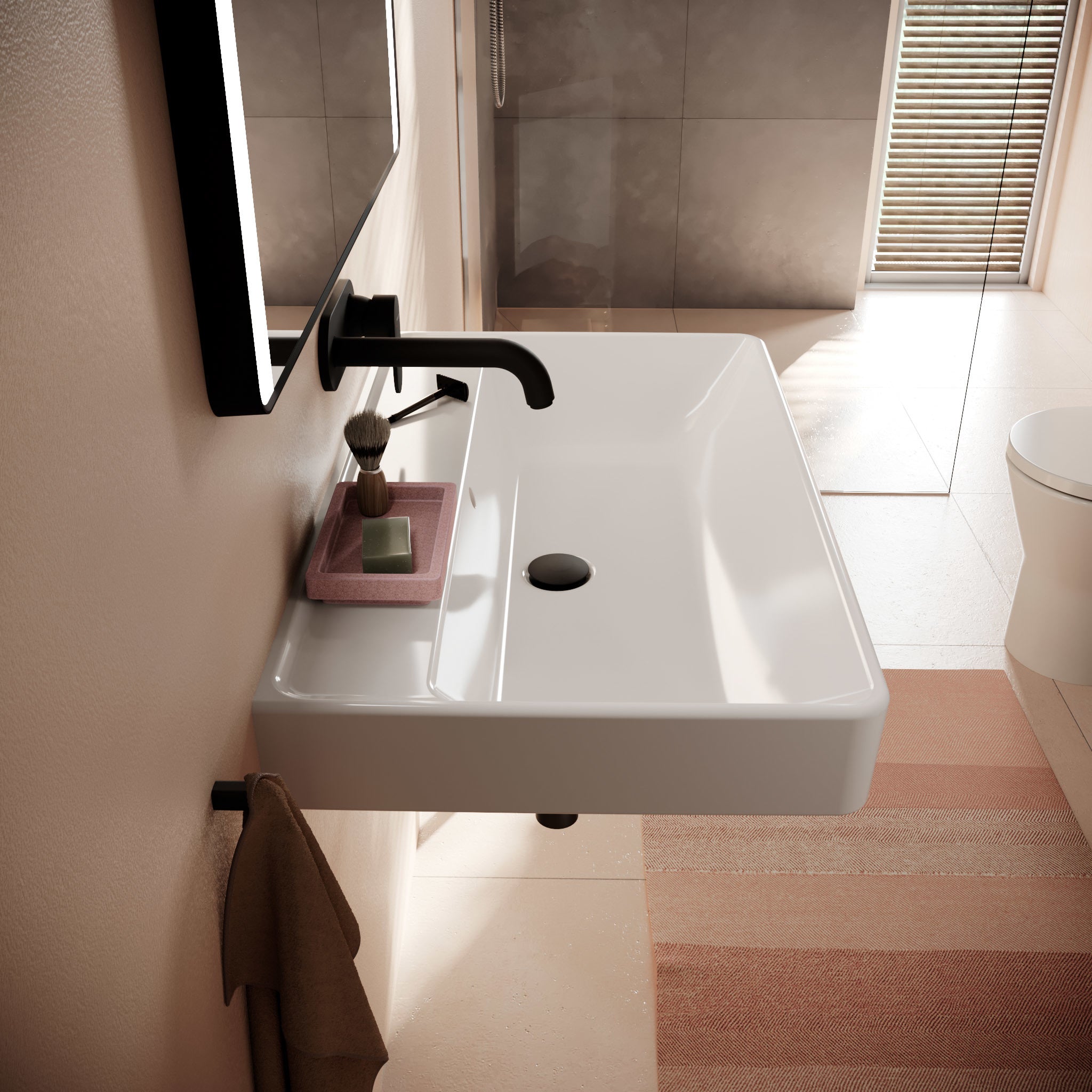 HANSGROHE Xanuia Q håndvask 800x480mm u/hh t/væg porcelæn hvid