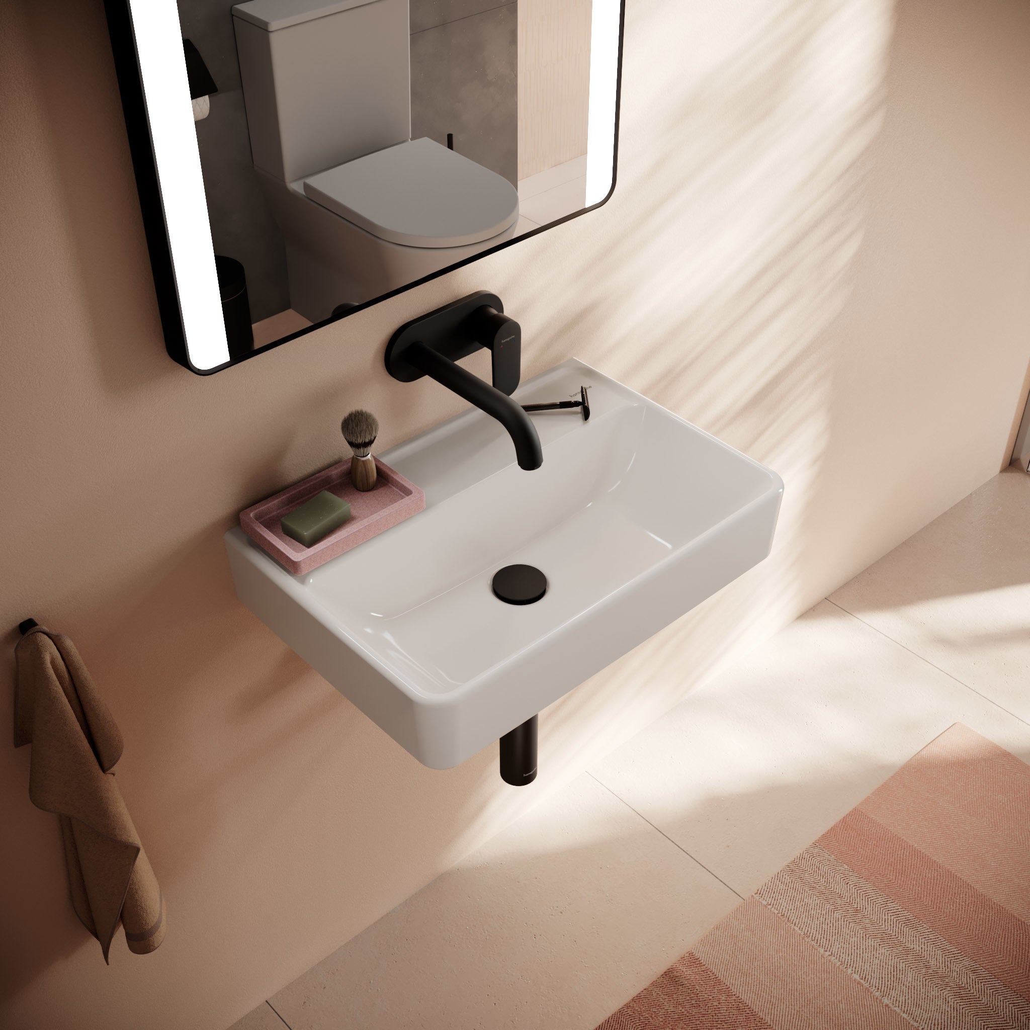 HANSGROHE Xanuia Q håndvask 550x370mm u/hh/overl t/væg porcelæn