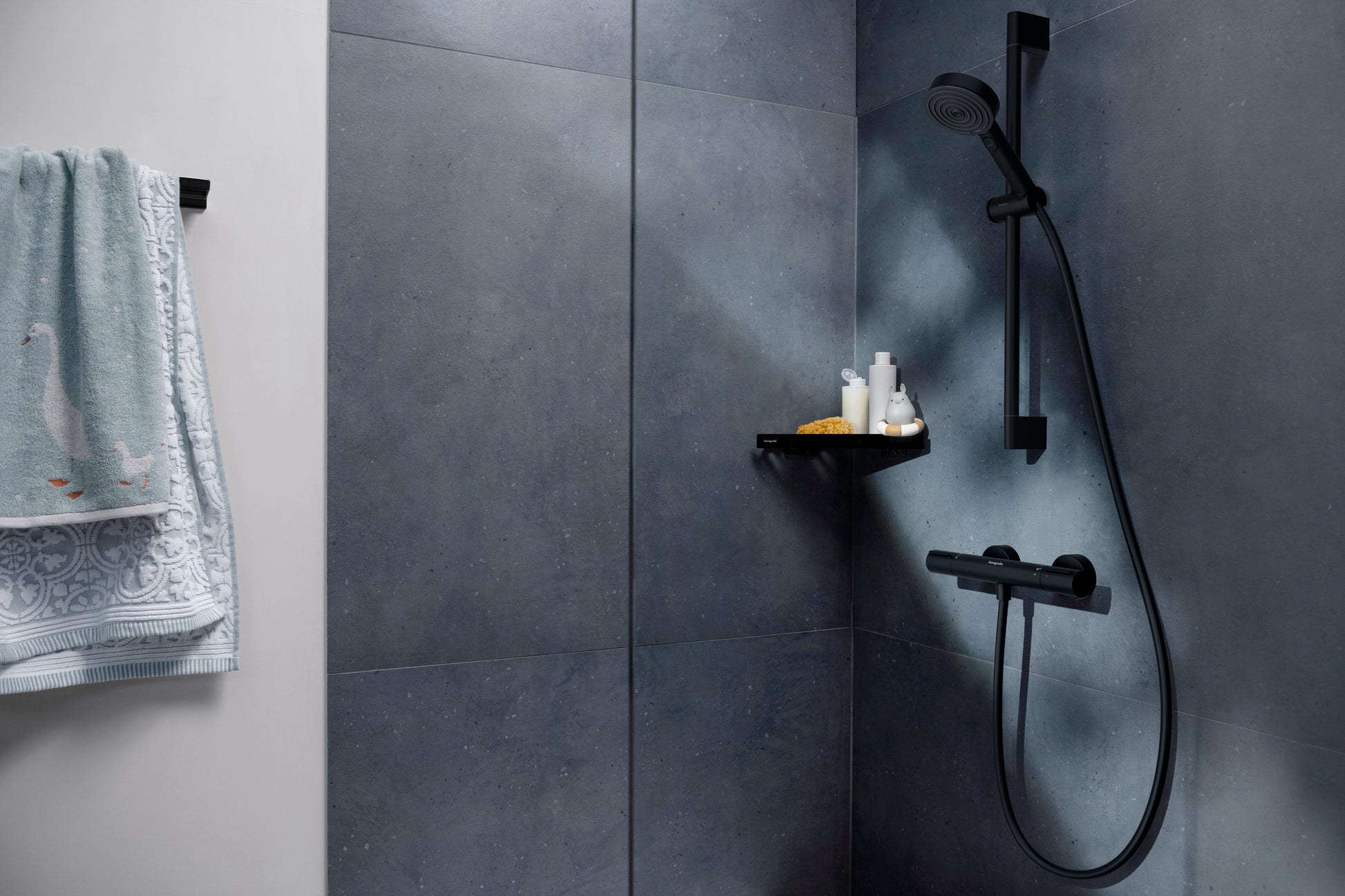 Hansgrohe Ecostat Element Brusetermostat, mat sort