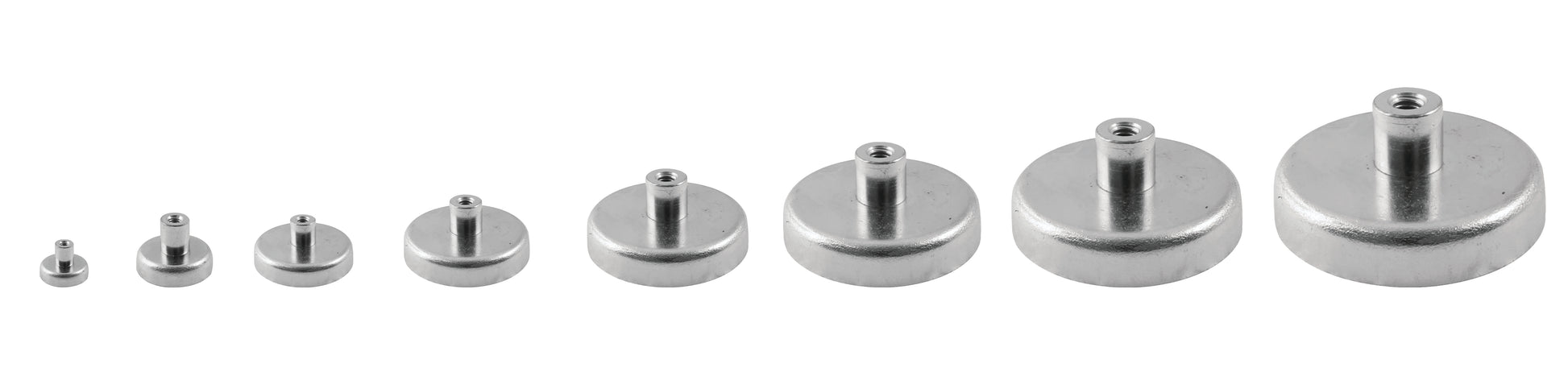 Ferrit pottemagnet Ø40 x 8 mm, M5 gevindbøsning