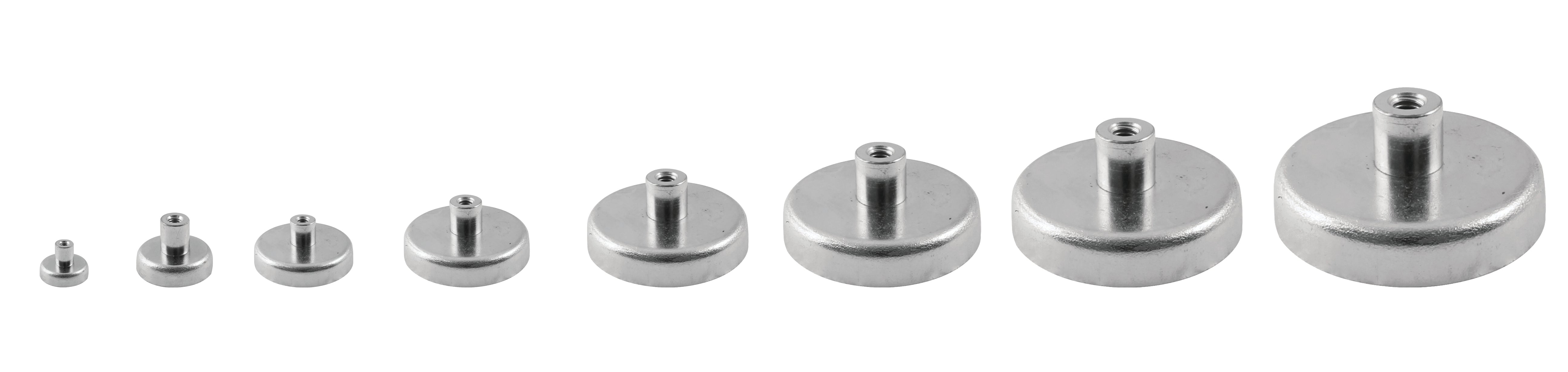 Ferrit pottemagnet Ø40 x 8 mm, M5 gevindbøsning