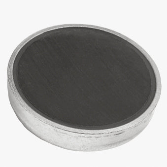 Ferrit pottemagnet Ø50 x 10 mm, M6 gevindbøsning