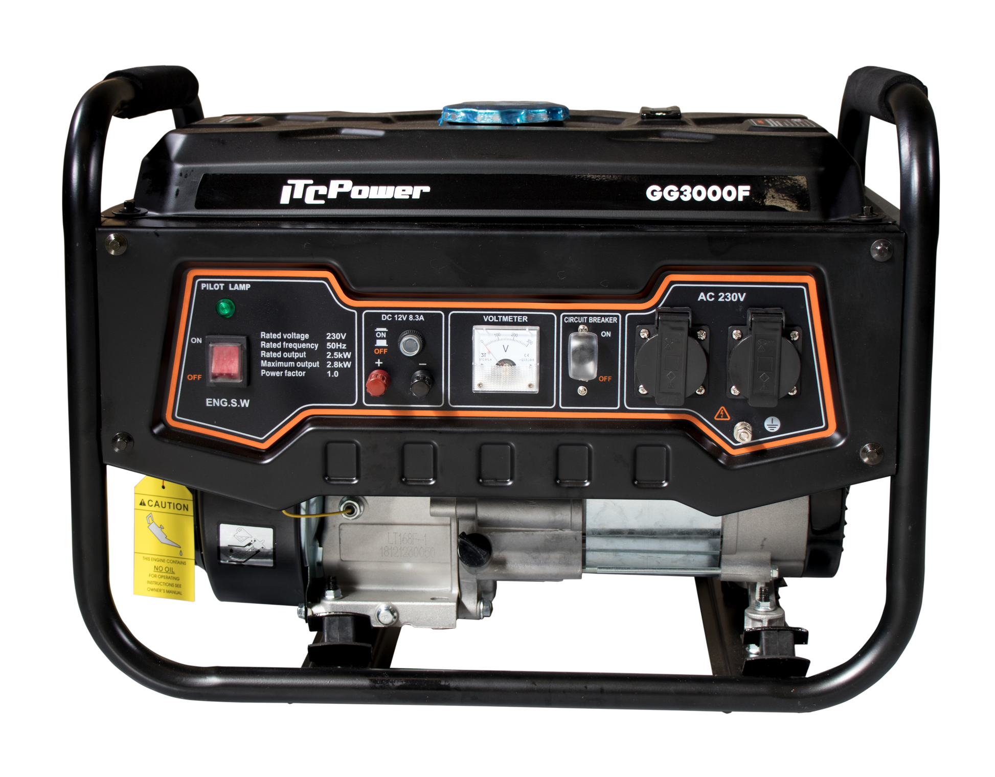 ITC GG3000F generator 230 V, 2,8 kW, Schukostik, benzinmotor