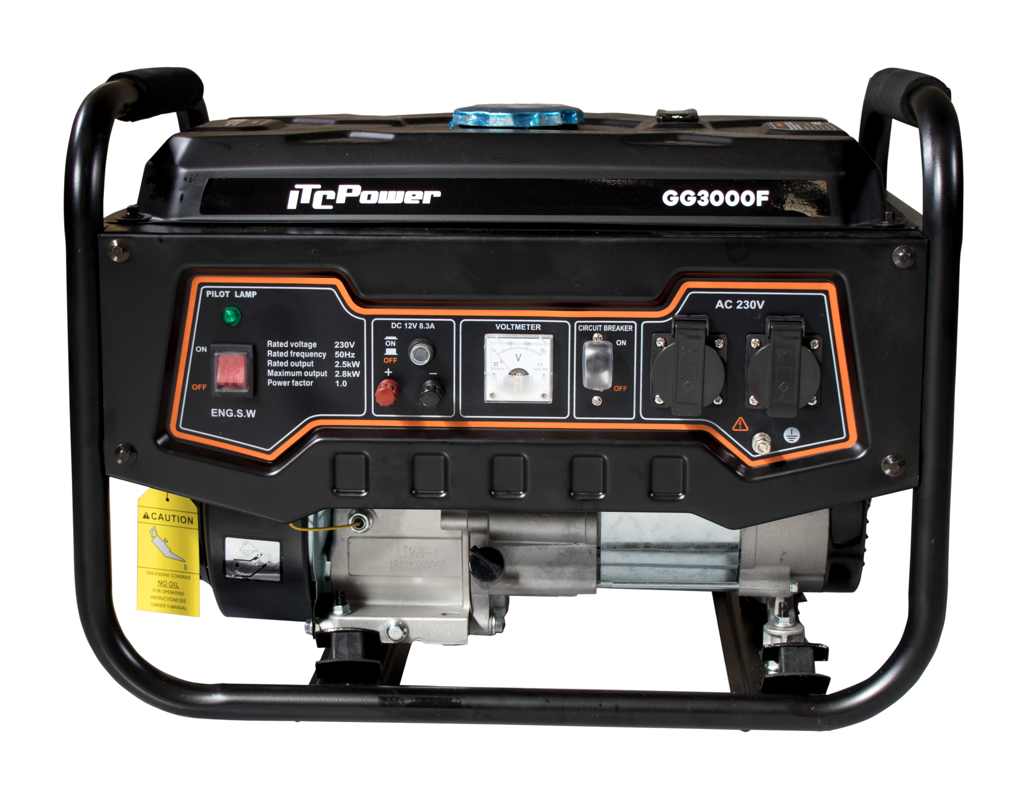 ITC GG3000F generator 230 V, 2,8 kW, Schukostik, benzinmotor