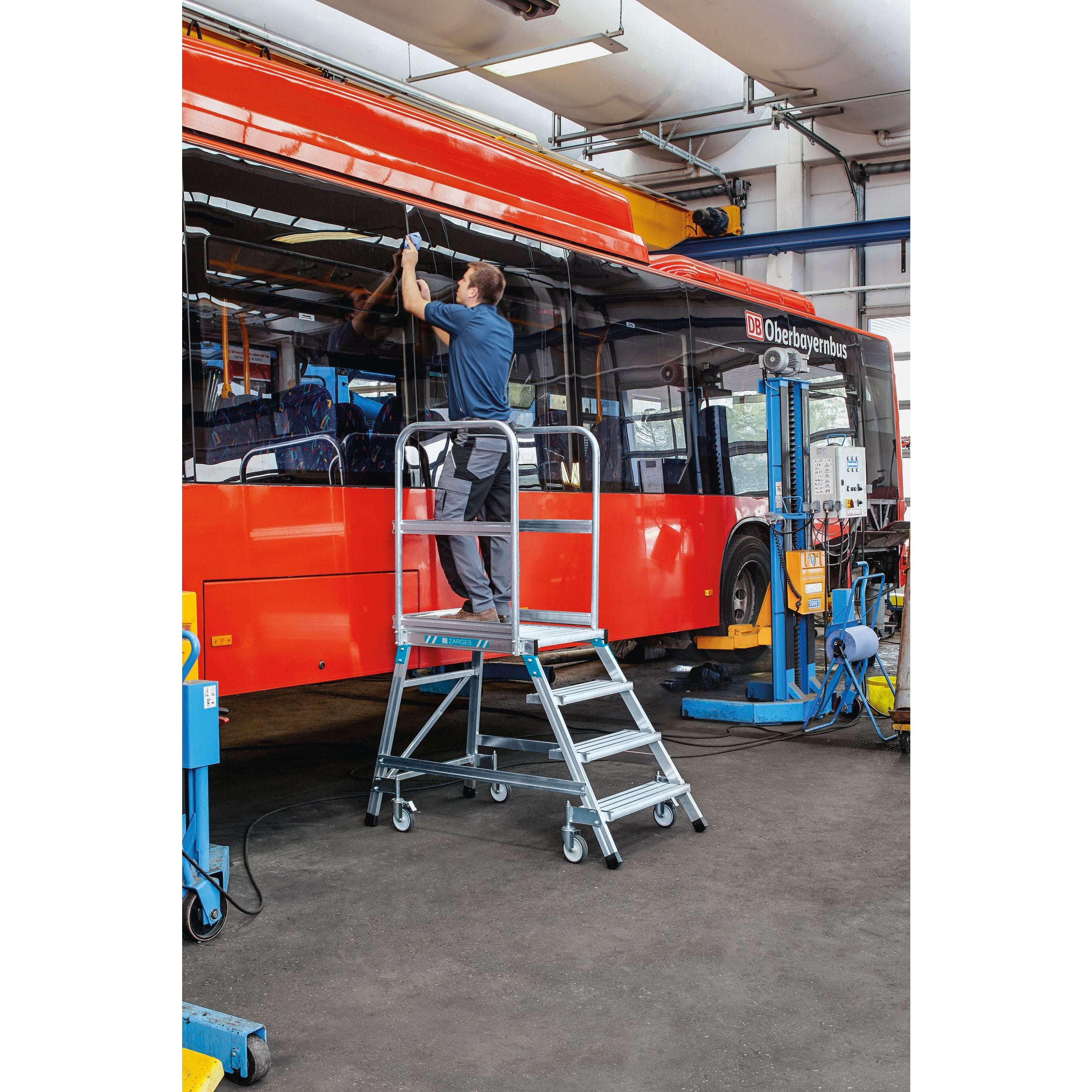 Zarges platformstige Mobil, med hjul og trappe, 4 trin/0,96 m