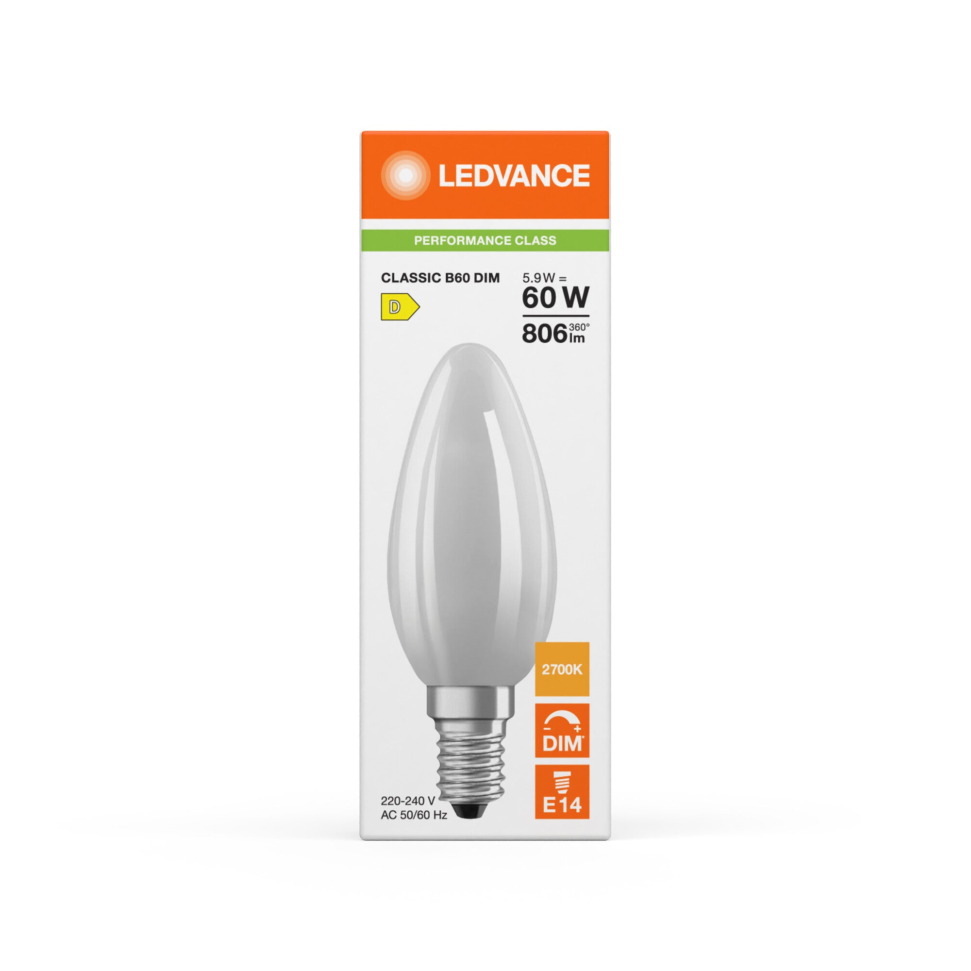 LED KERTE MAT 5,9W/827 B15D DIM