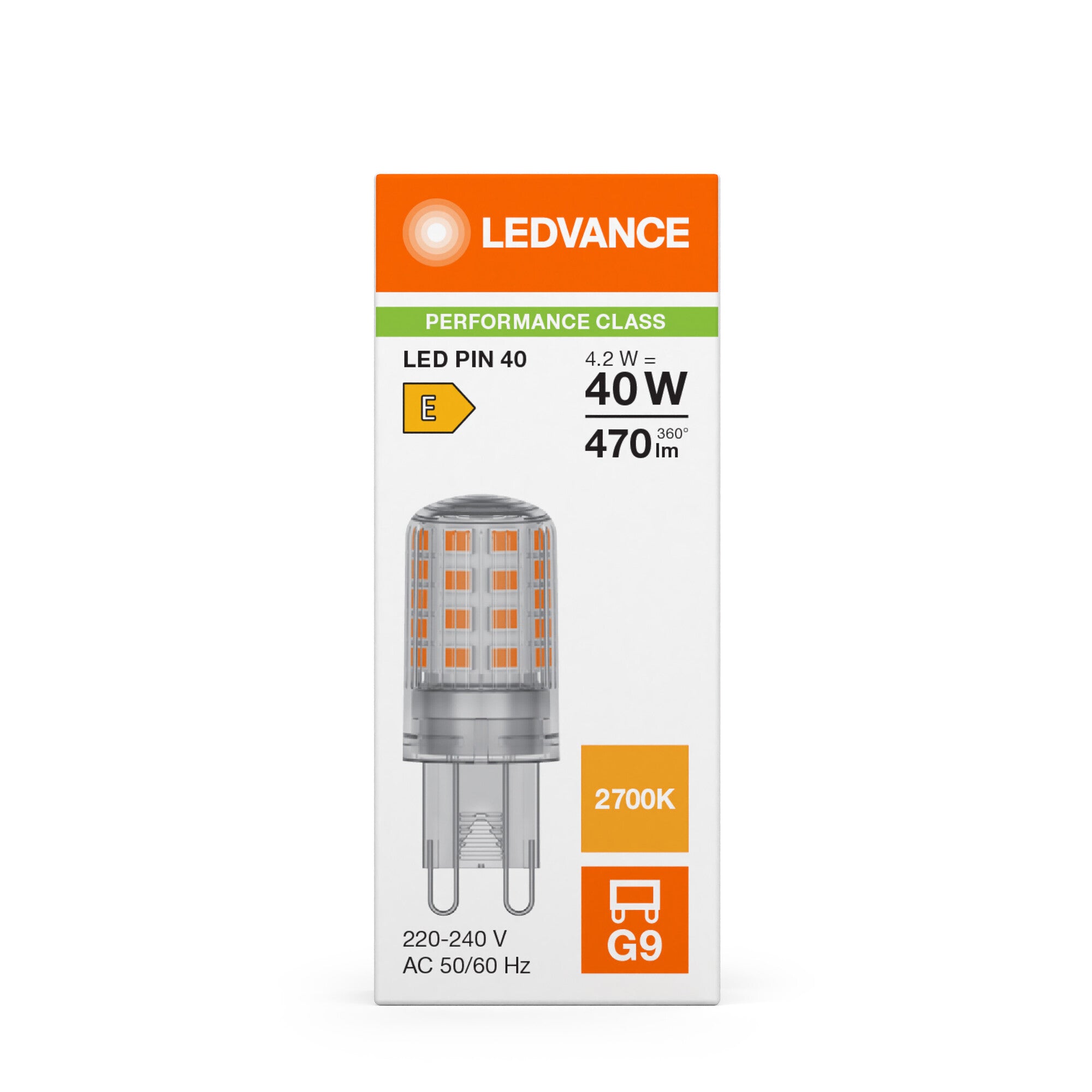 LED PIN KLAR 4,2W/827 (40W) G9