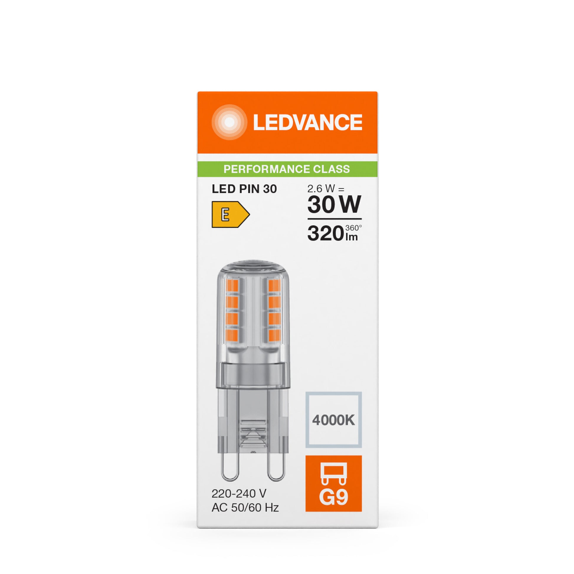 LED PIN KLAR 2,6W/827 (30W) G9