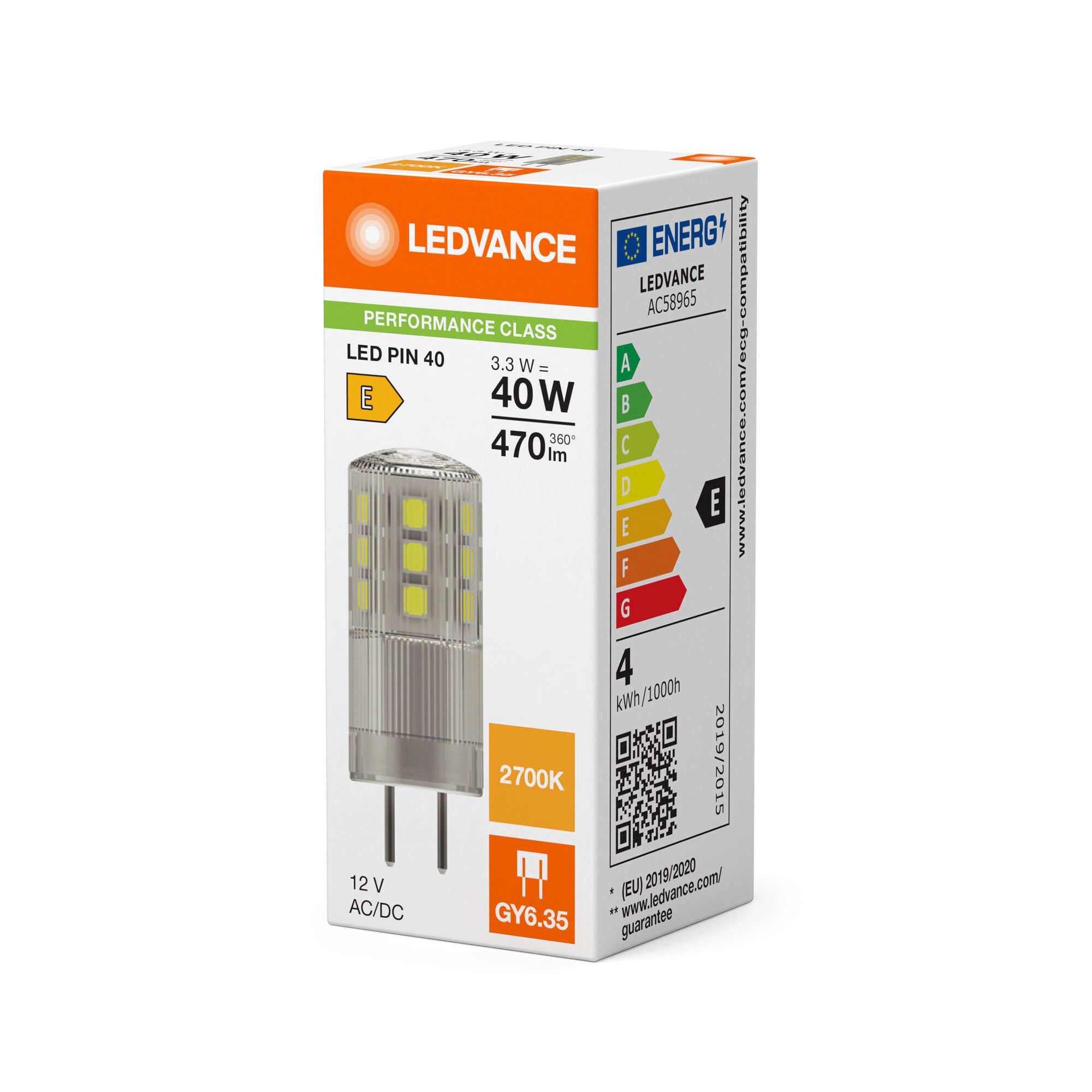 LED PIN KLAR 4W/827 (40W) GY6,35