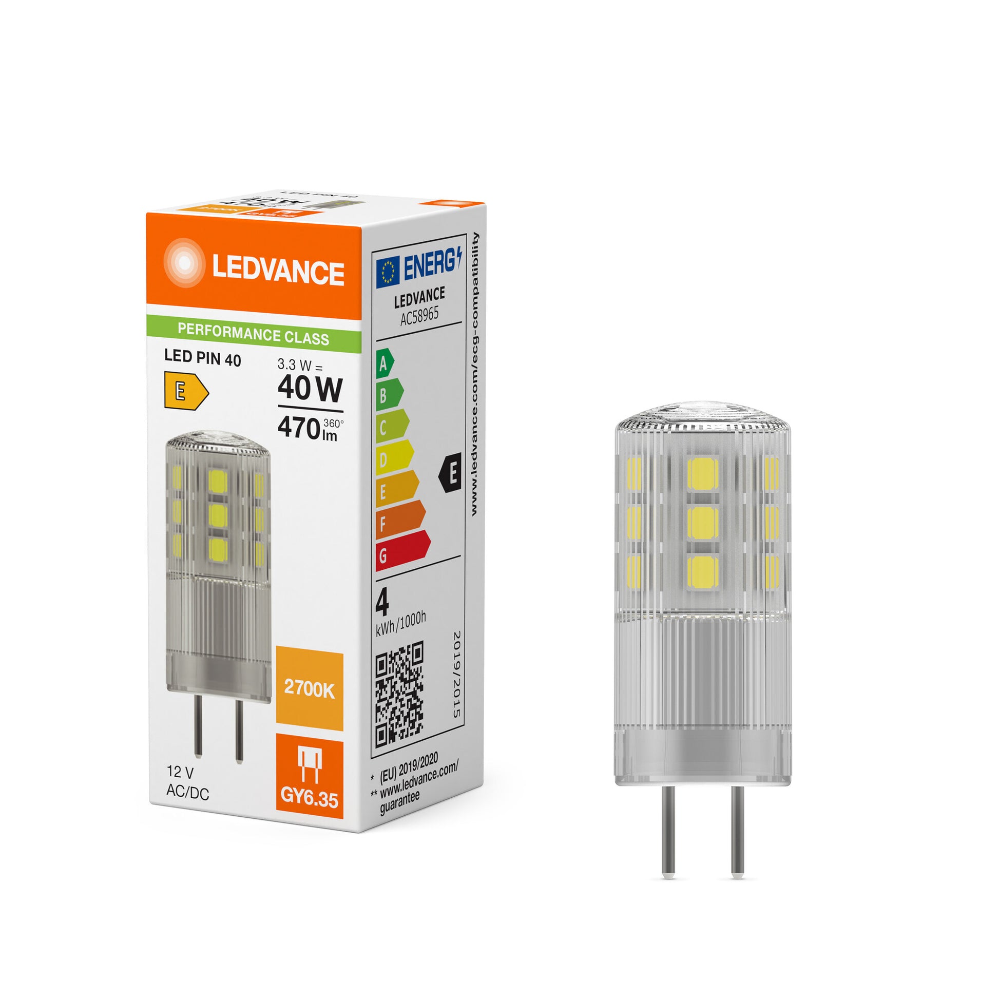 LED PIN KLAR 4W/827 (40W) GY6,35