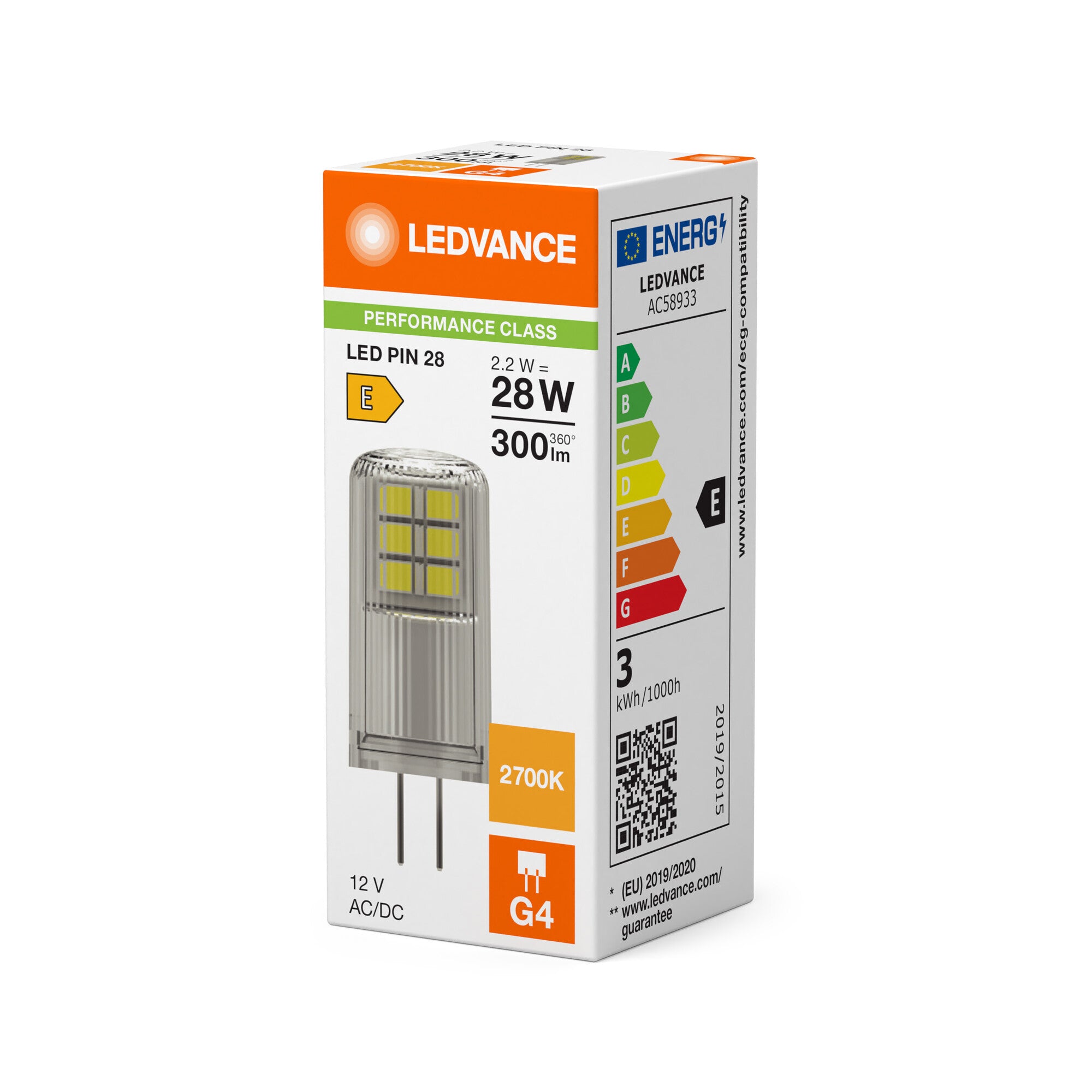 LED PIN KLAR 2,2W/827 (30W) G4