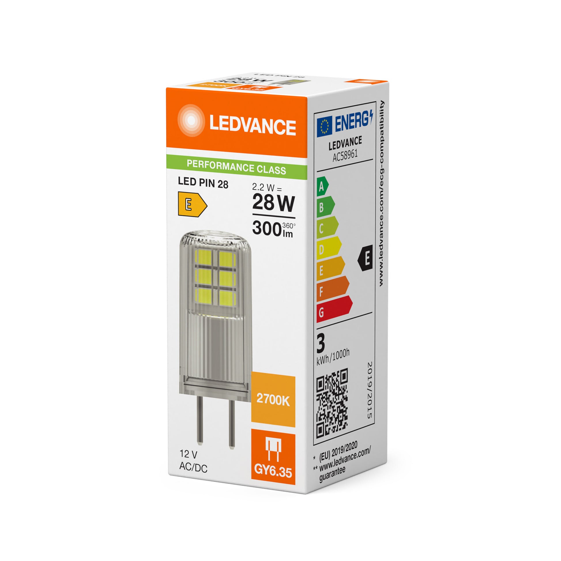 LED PIN KLAR 2,6W/827 (30W) GY6,35