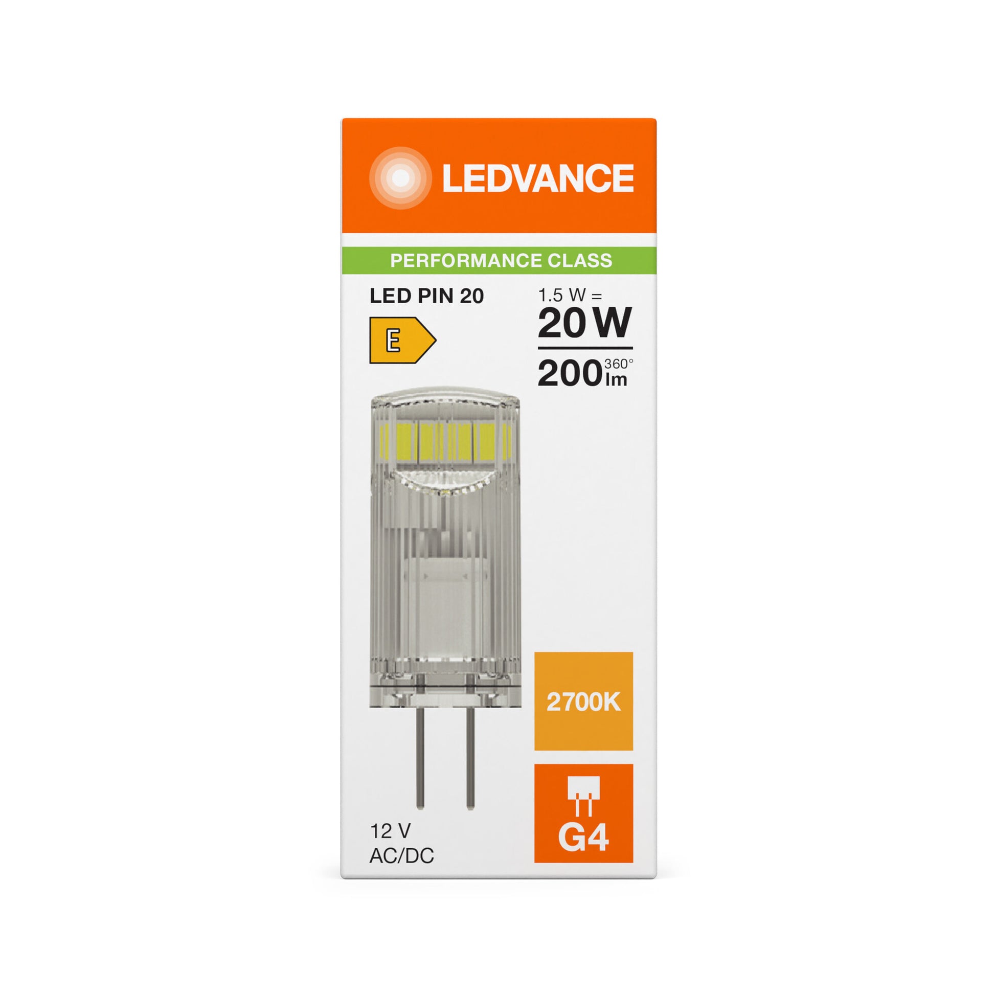 LED PIN KLAR 1,5W/827 (20W) G4