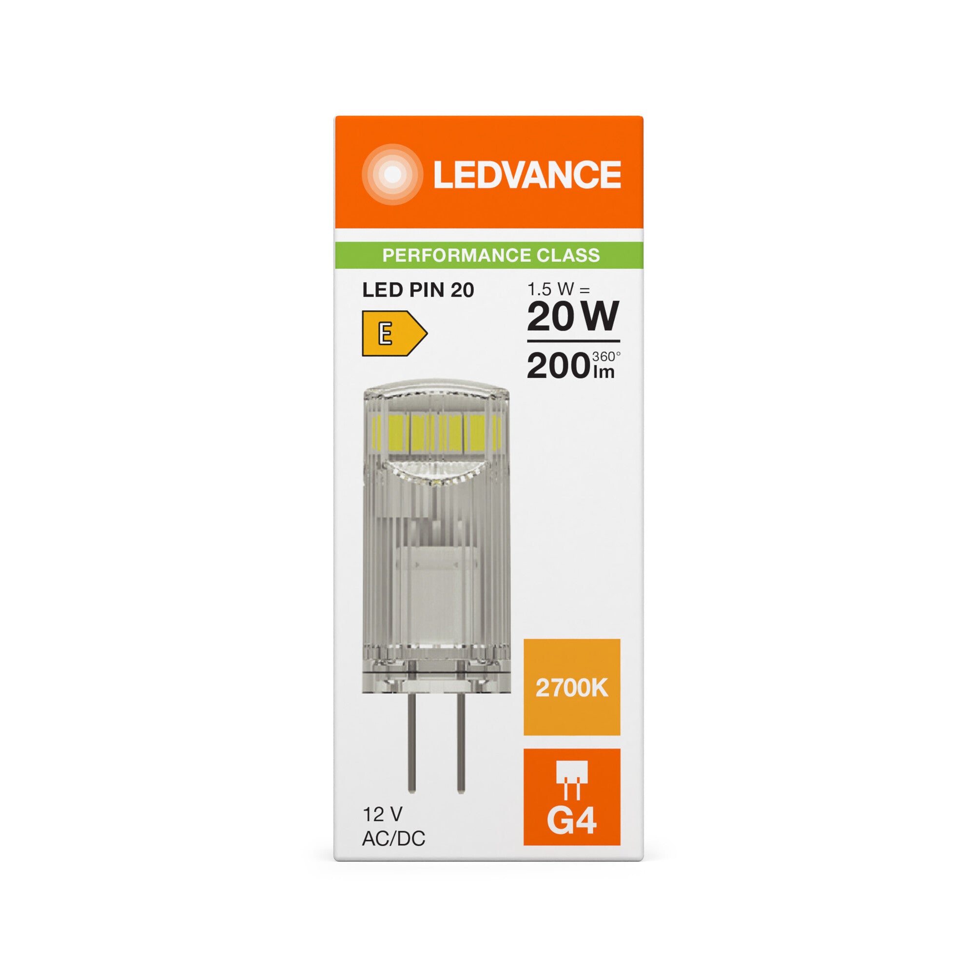 LED PIN KLAR 1,5W/827 (20W) G4