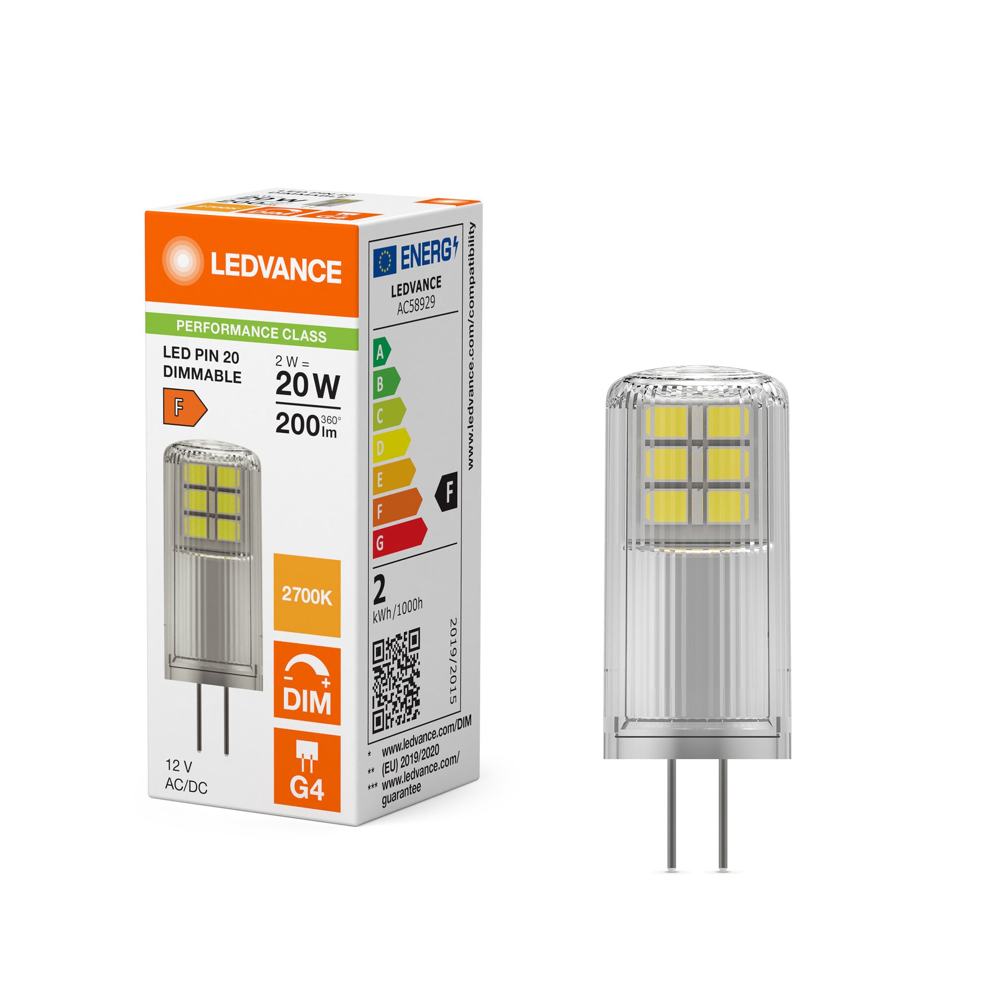 LED PIN KLAR 2W/827 (20W) G4 DIM