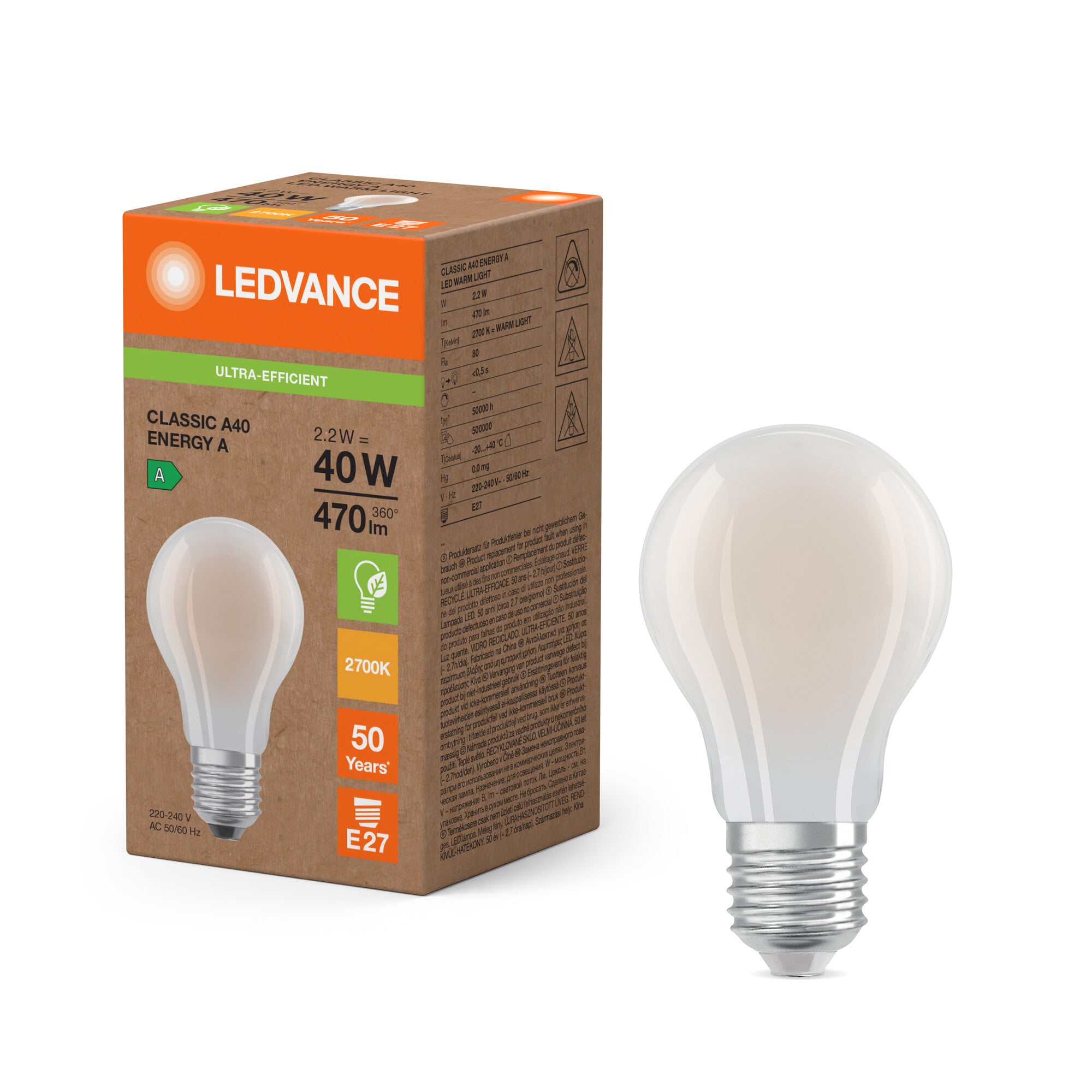 STD MAT 40 2,2W 827 E27 (A)