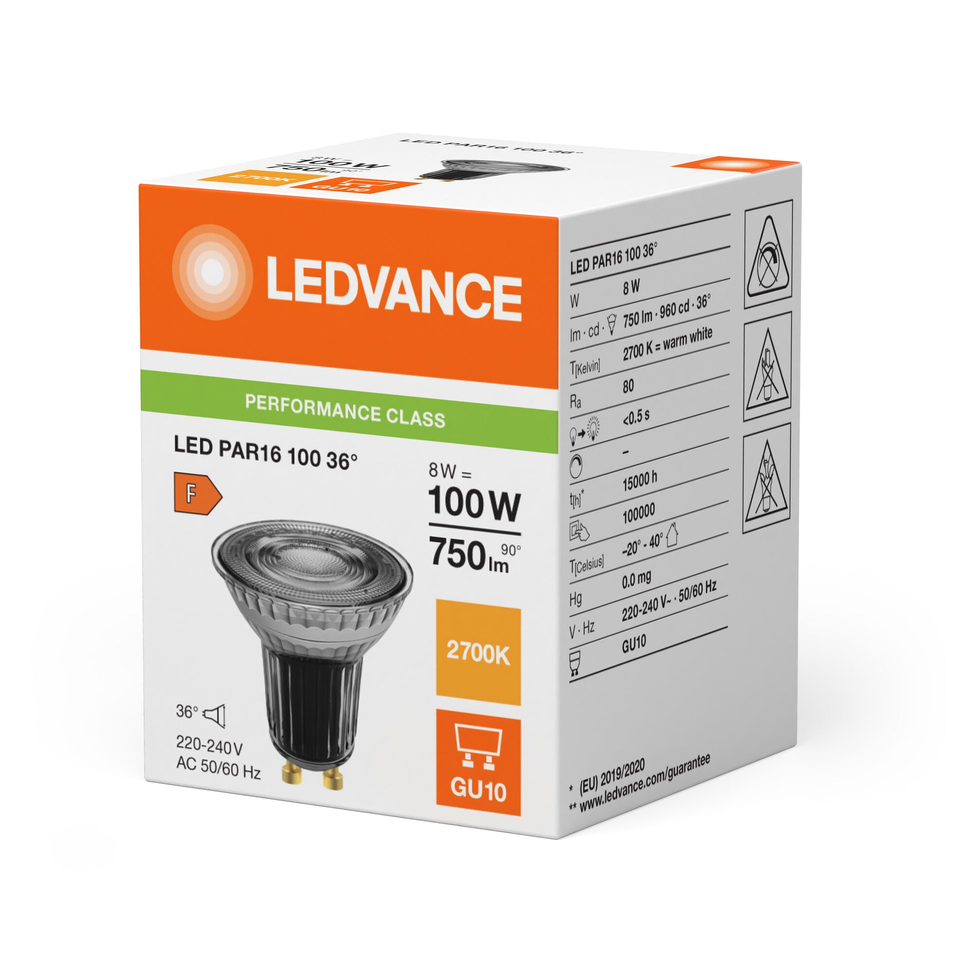 LED PAR16 100 8W 827 GU10
