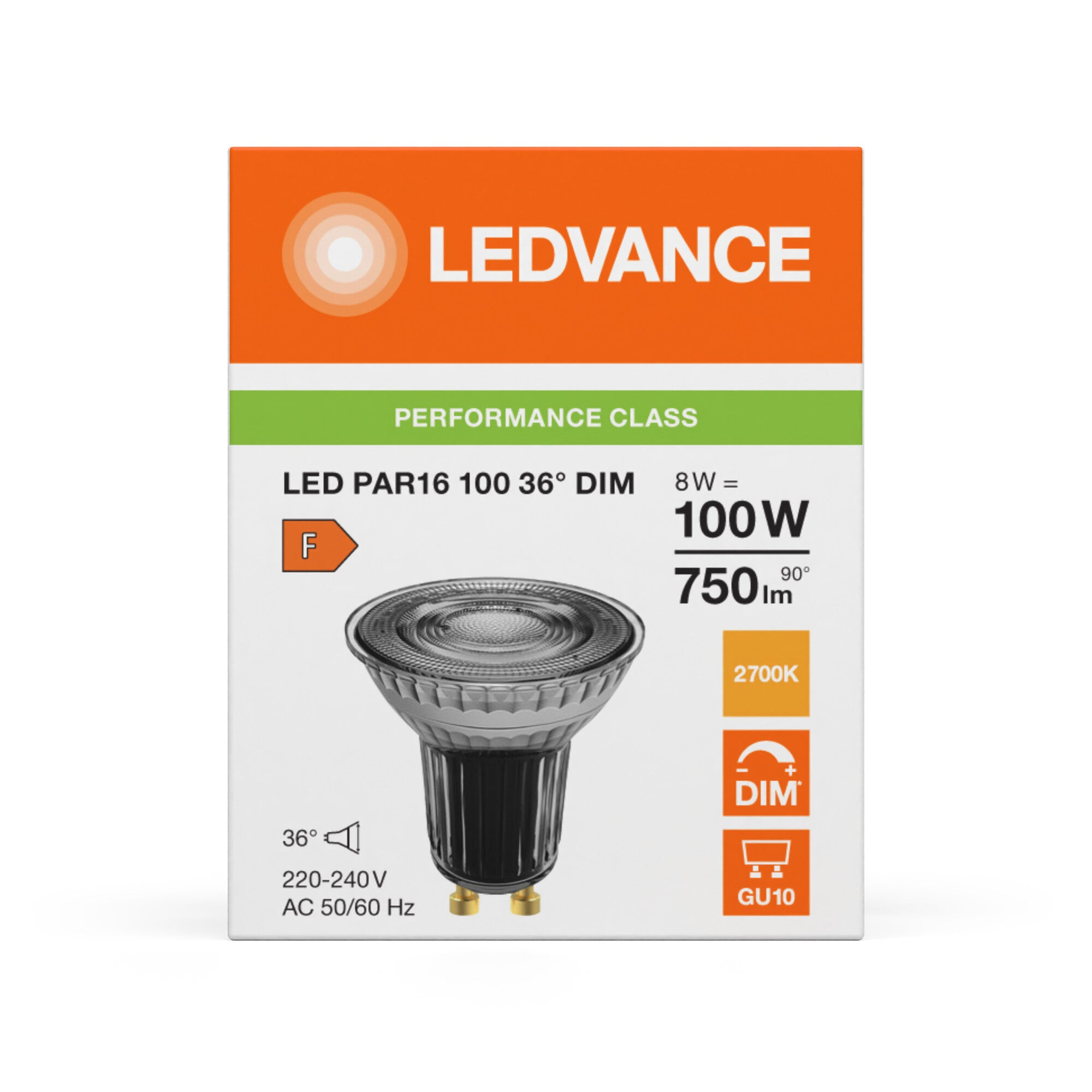 LED PAR16 100 8W 827 GU10