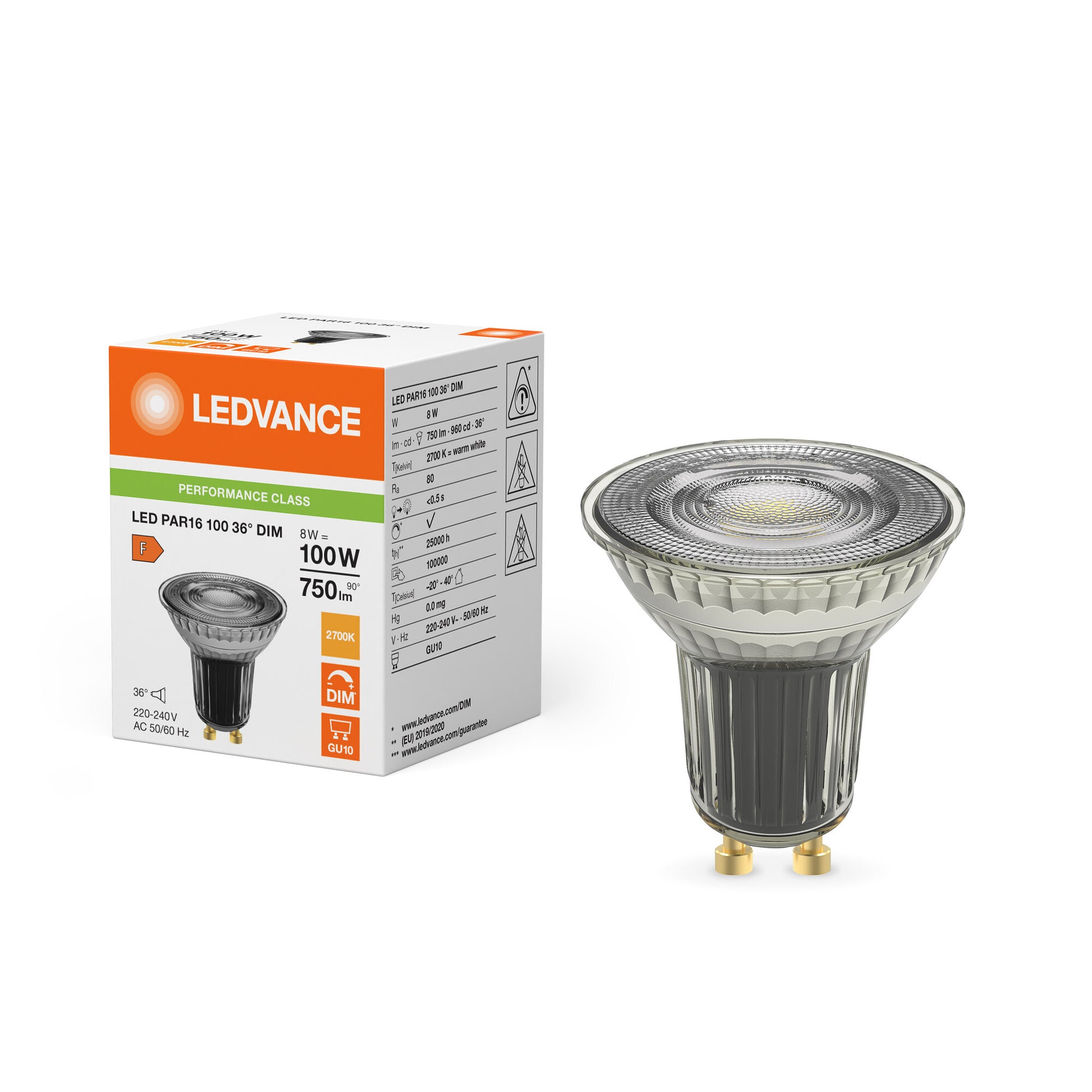 LED PAR16 100 8W 827 GU10