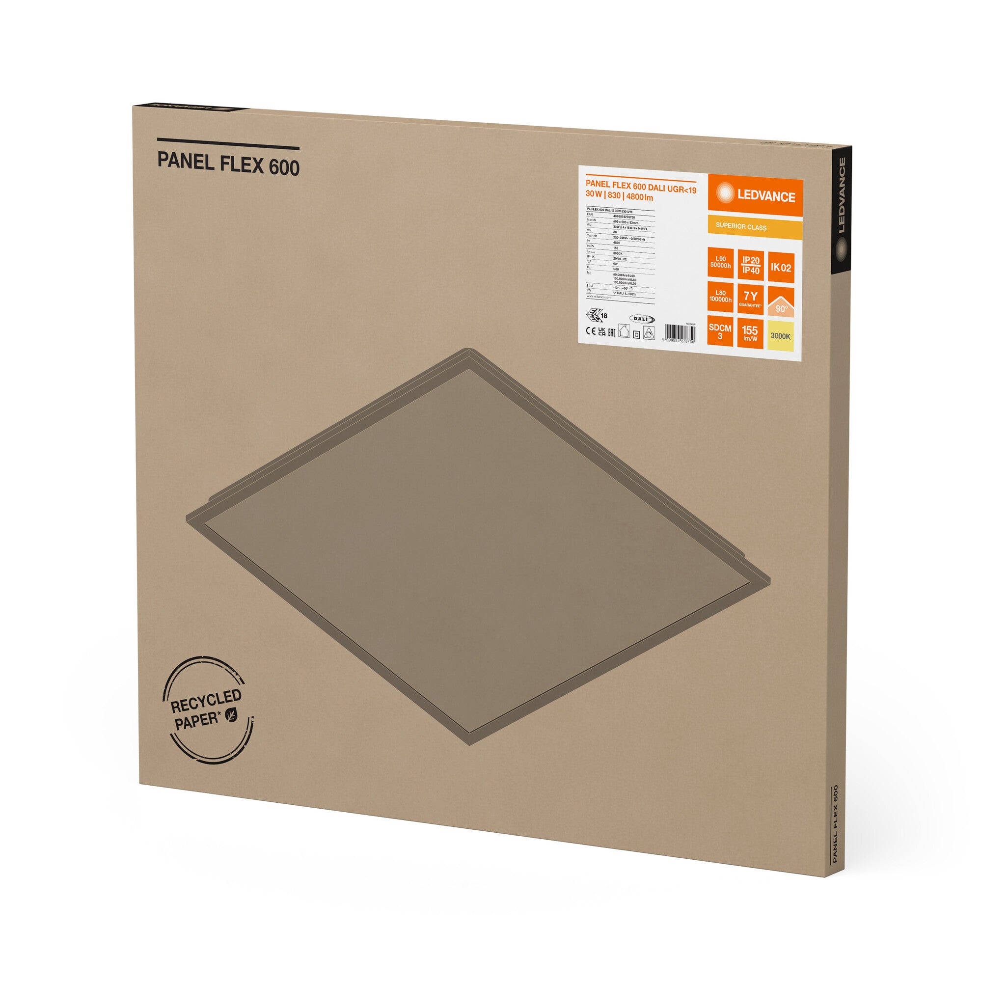 PANEL FLEX DALI 30W/830 60X60 UGR19