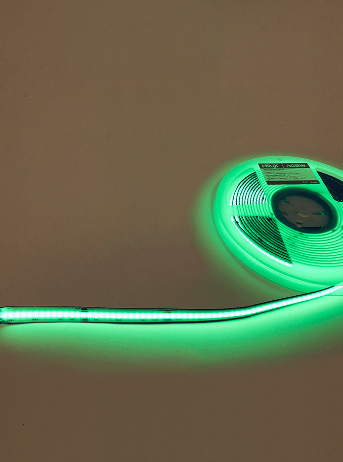 HiluX RGBW COB LED Strips - 24V - 16W - 620lm/m - RGB+2700K - CRI90+ - 5m - IP20