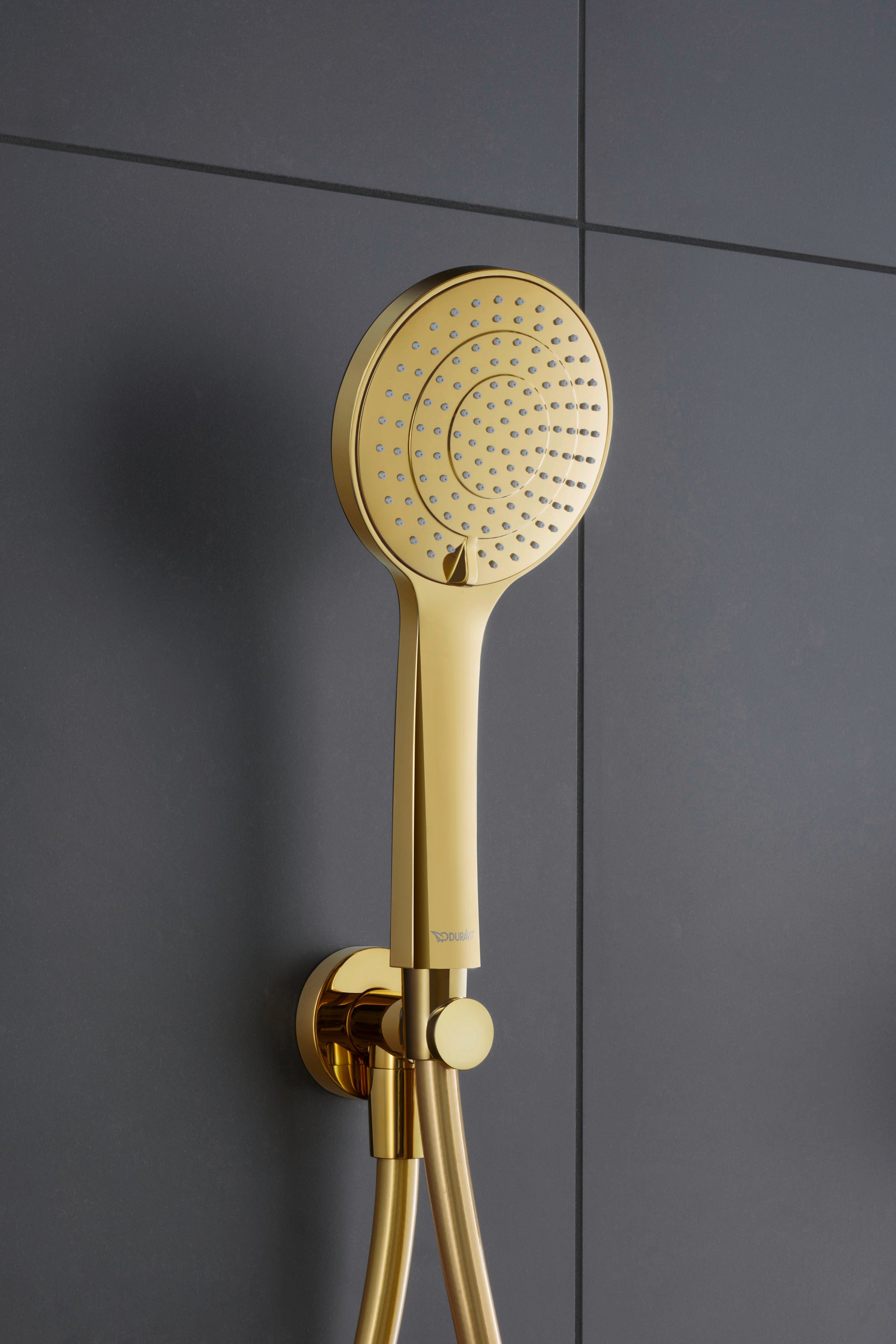 Duravit håndbruser i poleret guld, 3 stråletyper