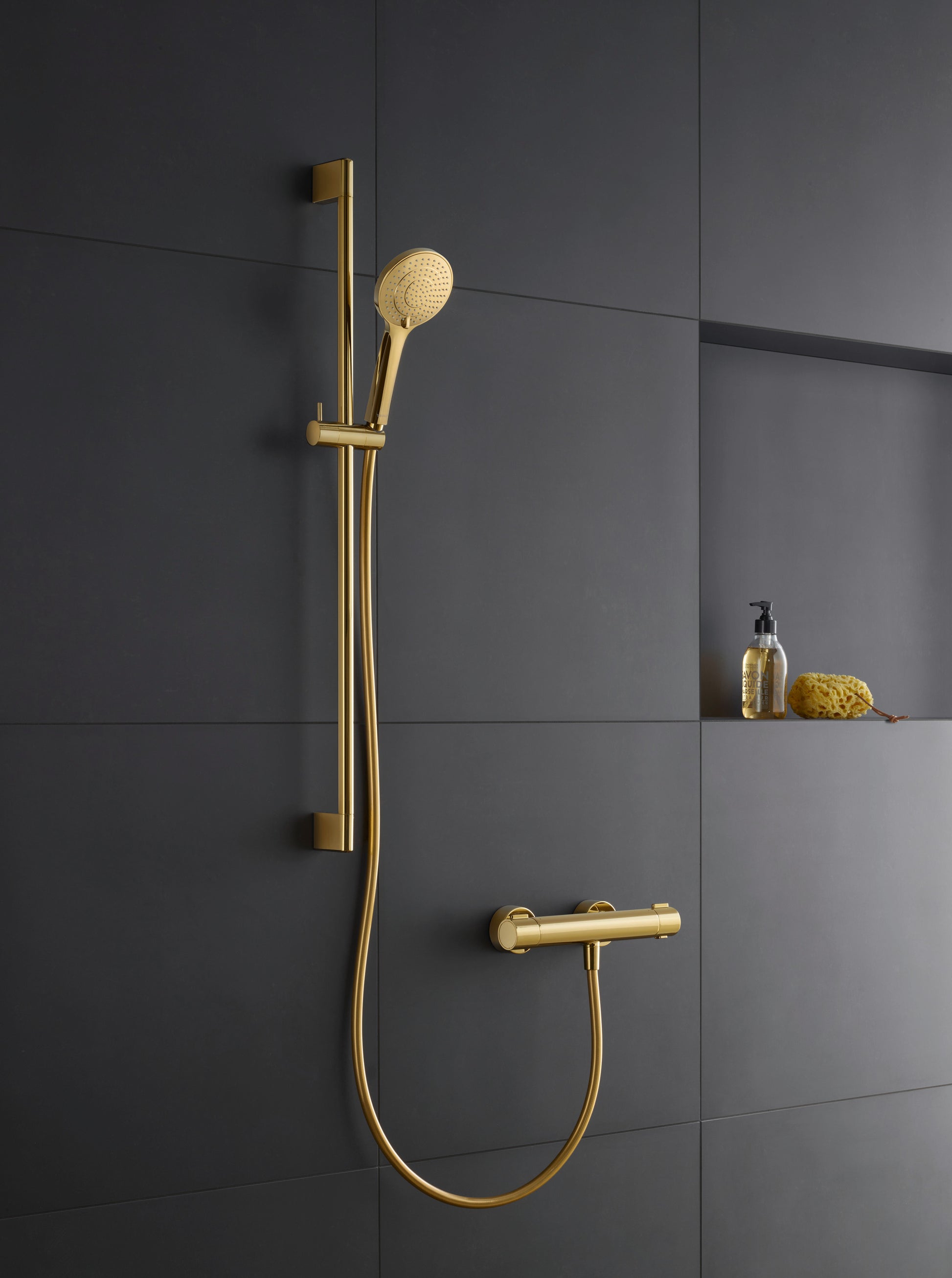 Duravit håndbruser i poleret guld, 3 stråletyper