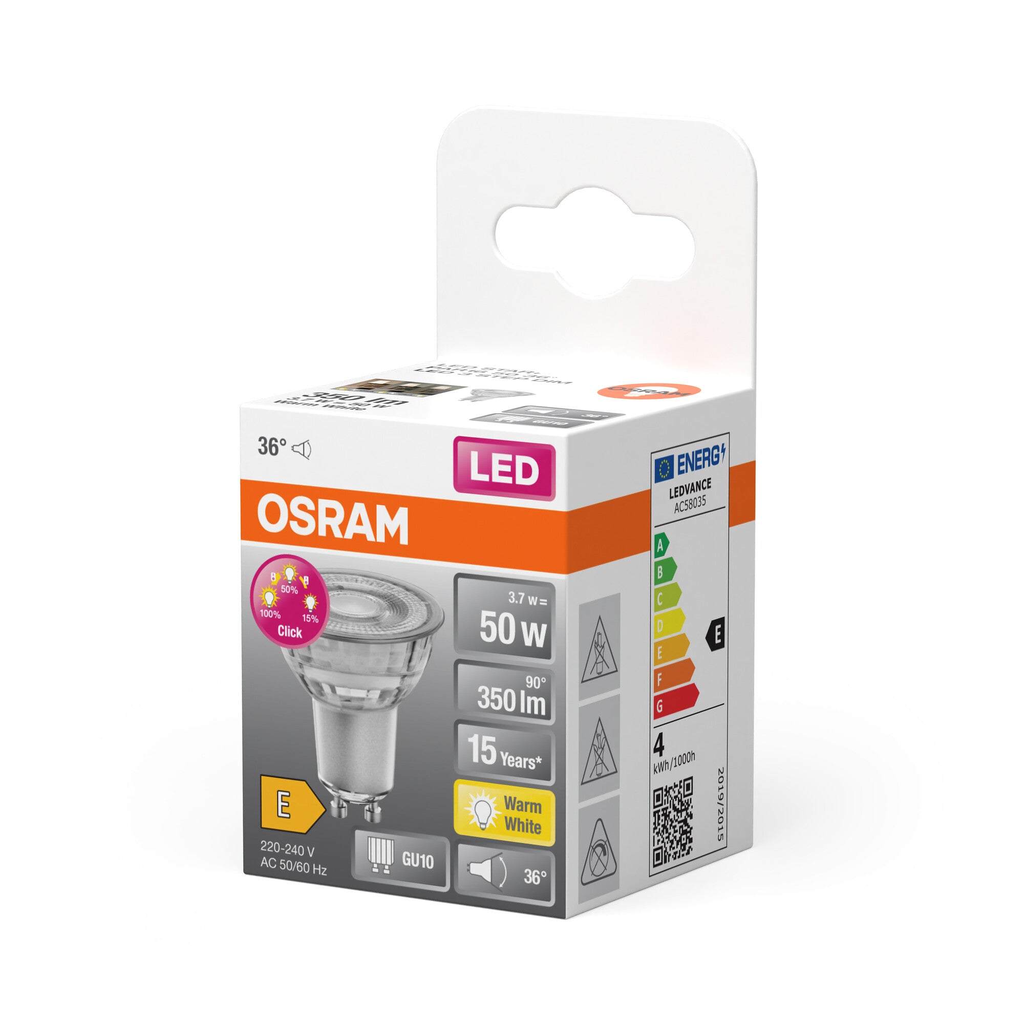 LED PAR16 3-STP-DIM 3,7W/827 (50W) GU10