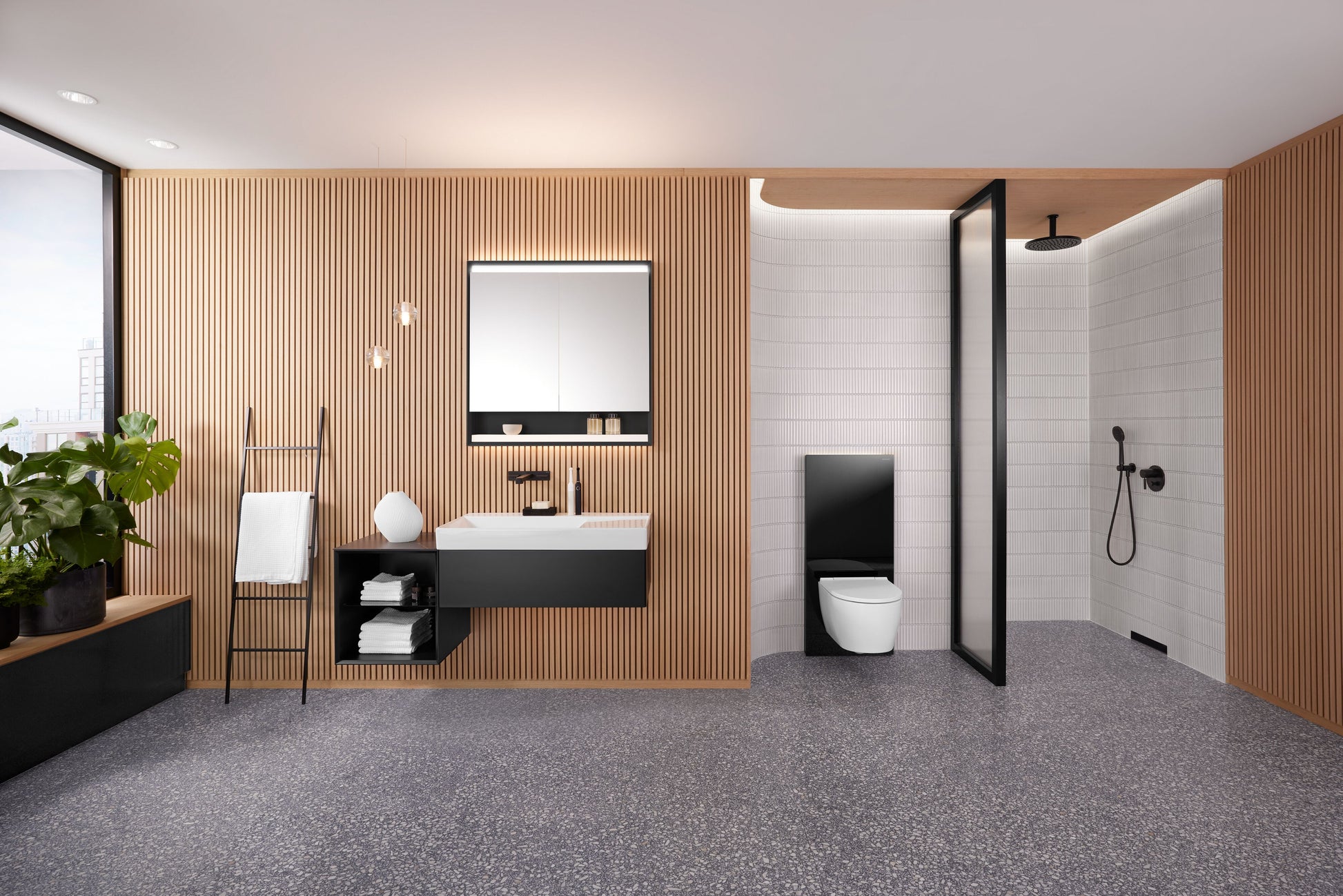 GEBERIT frontplade m/afdækning t/Shower Element plast mat sort