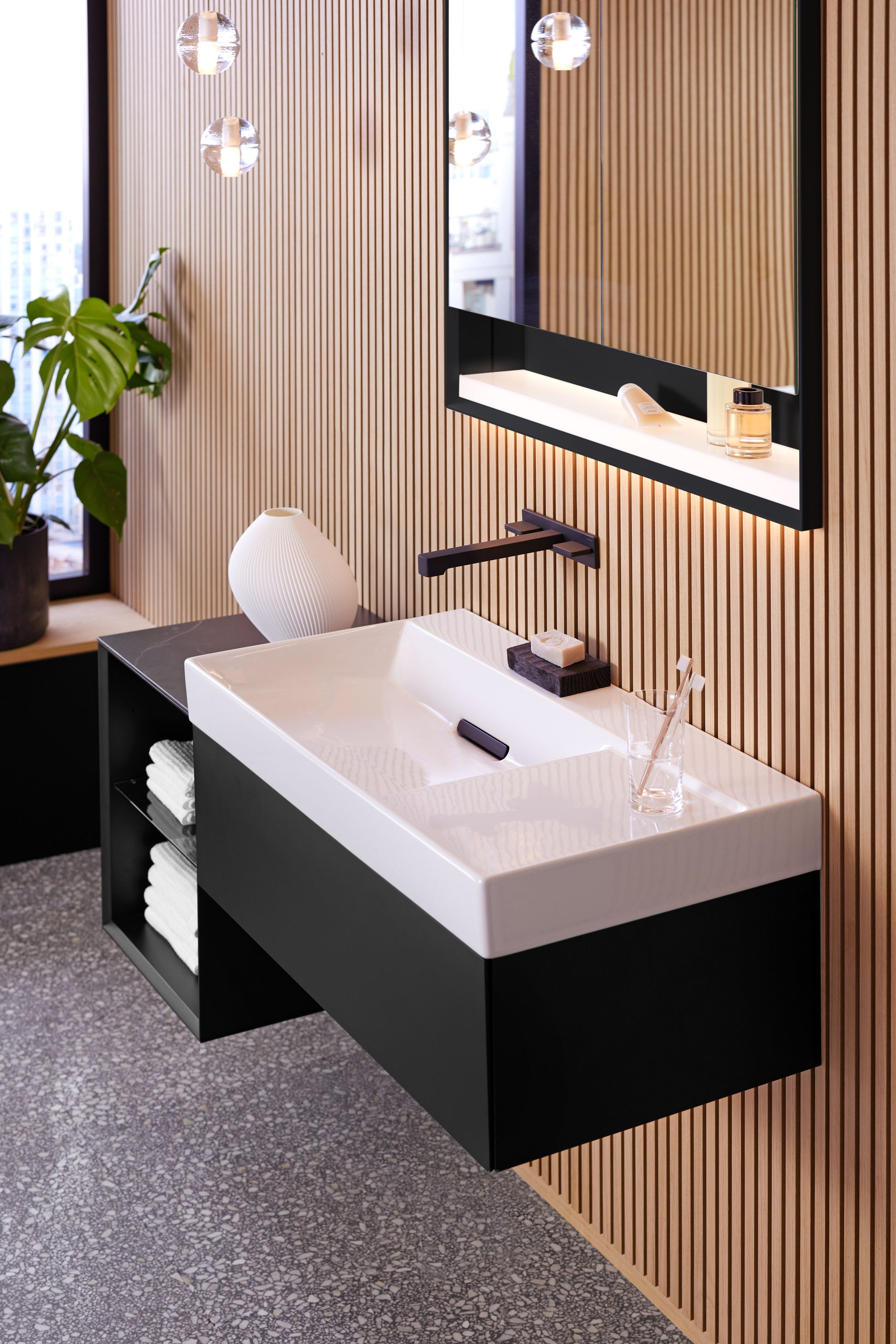 GEBERIT ONE afdækning magnetisk m/hårsi t/afløb Easy-to-clean-be